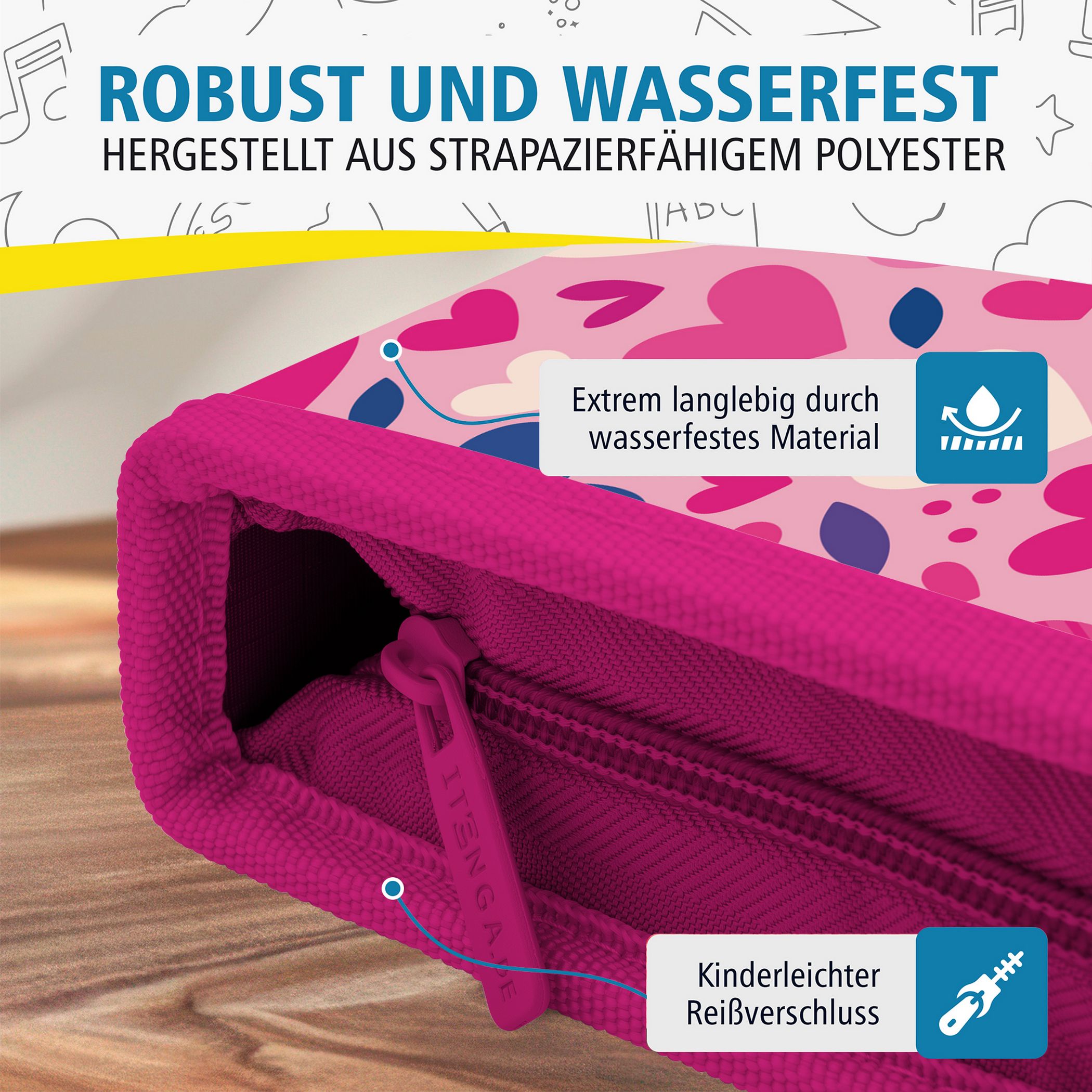 itenga Sch�ler-Etui M�ppchen Herzen 28 teilig (gef�llt) ...