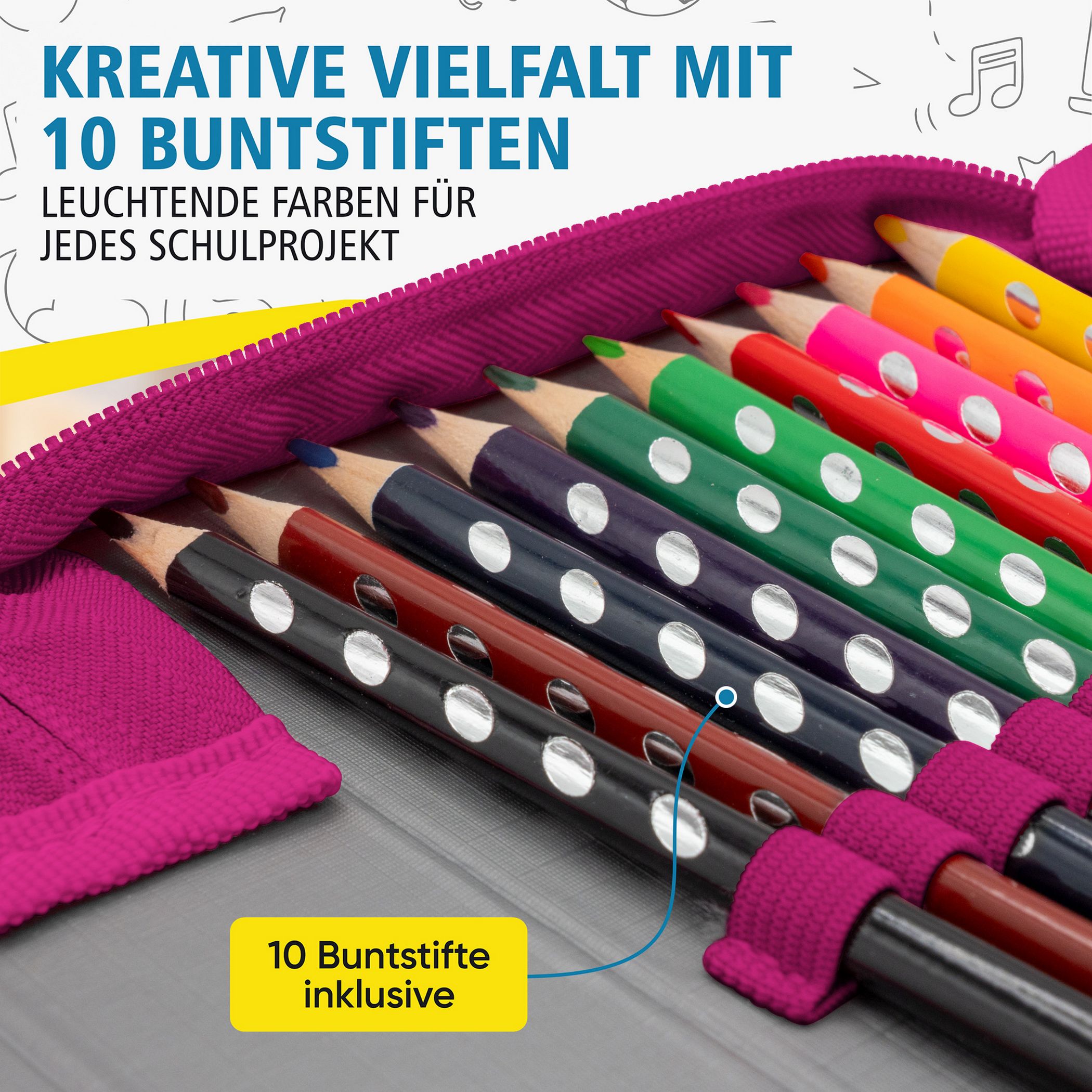 itenga Sch�ler-Etui M�ppchen Herzen 28 teilig (gef�llt) ...