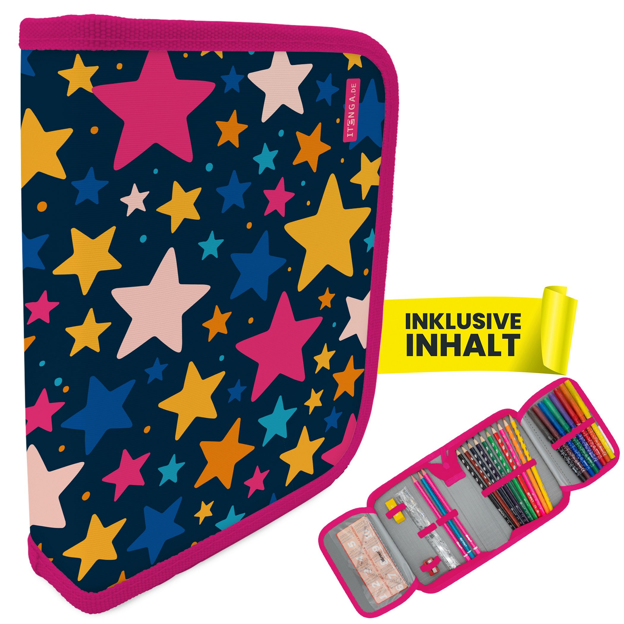 itenga Sch�ler-Etui M�ppchen Sterne 28 teilig (gef�llt) ...