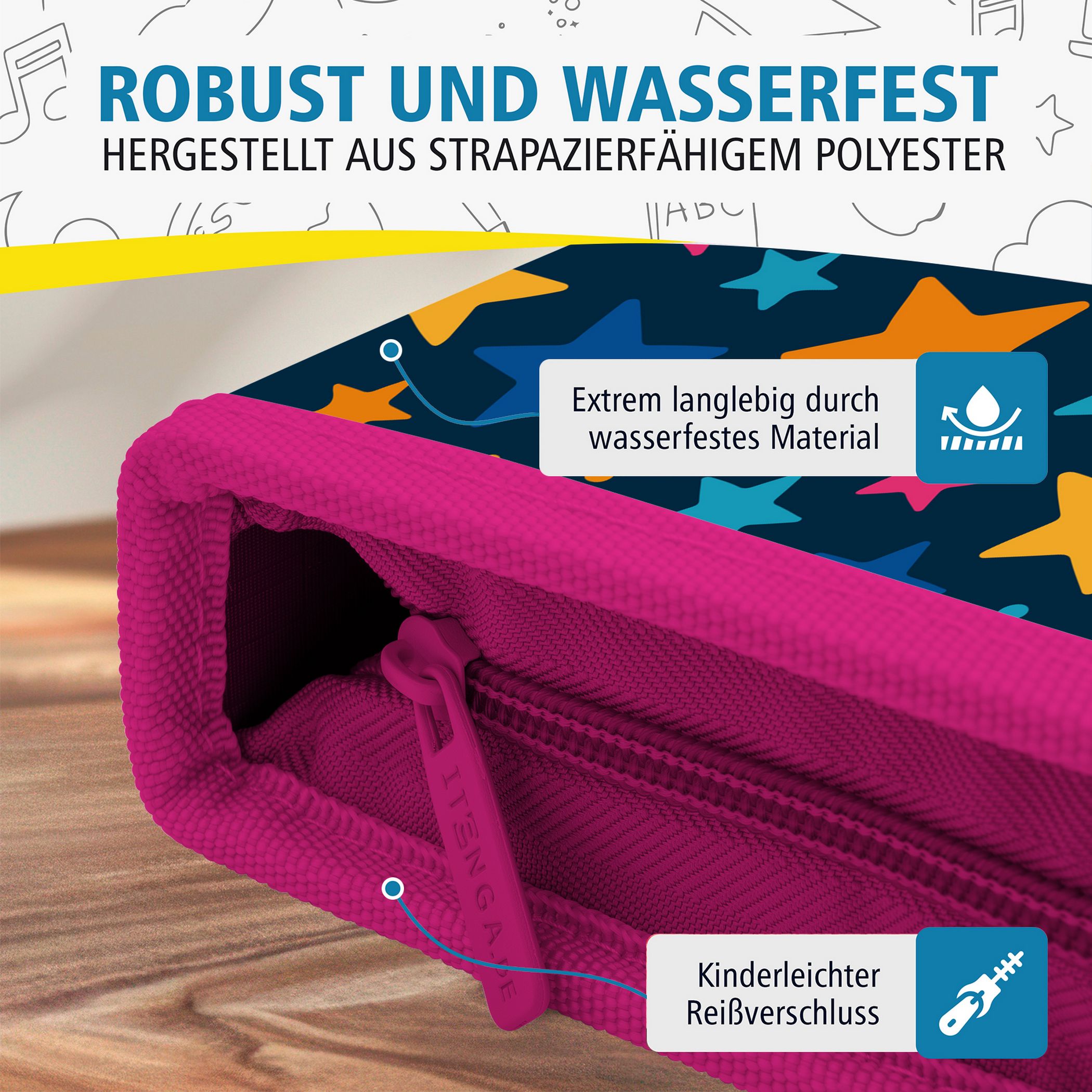 itenga Sch�ler-Etui M�ppchen Sterne 28 teilig (gef�llt) ...