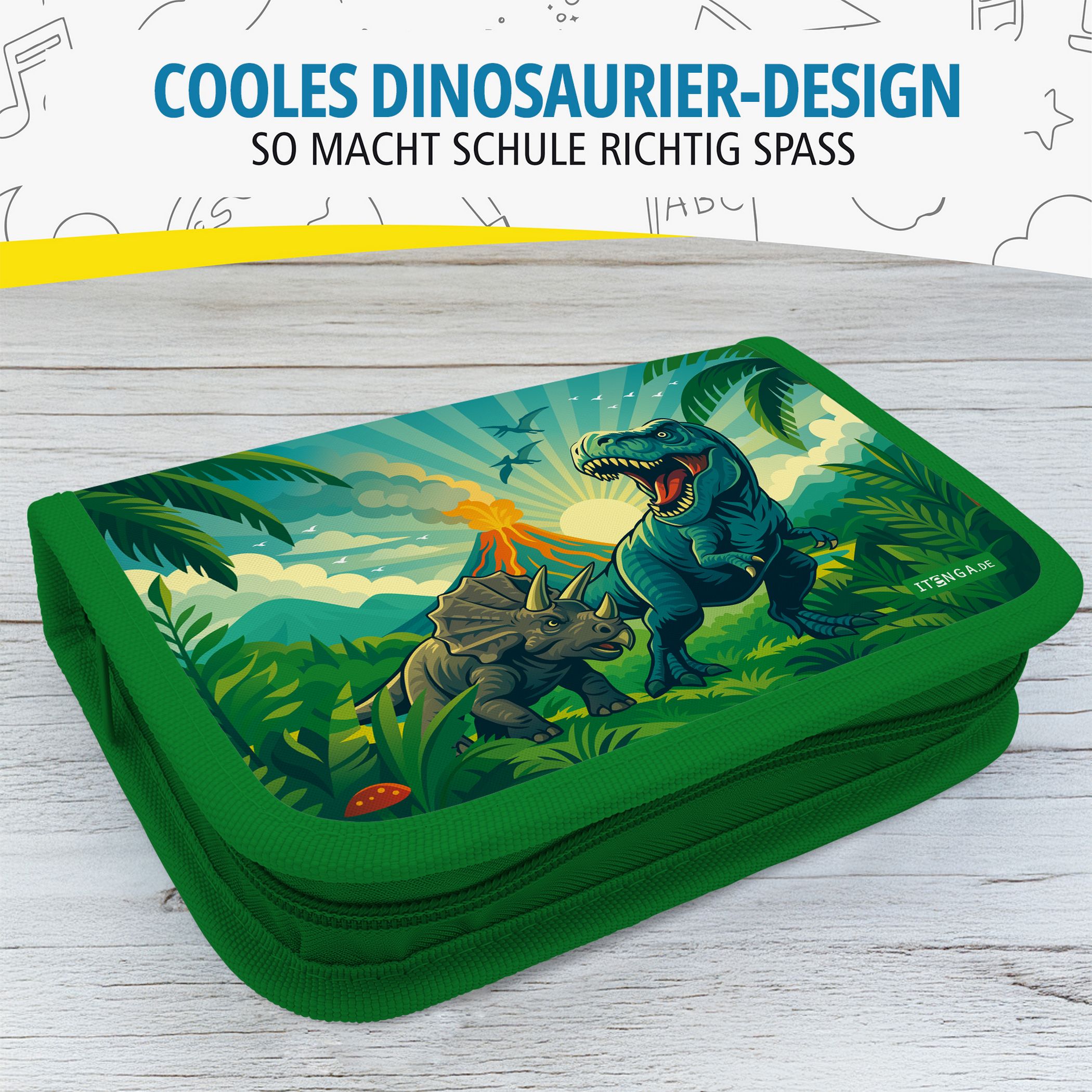 itenga Sch�ler-Etui M�ppchen Dinosaurier Dino World 28 t...