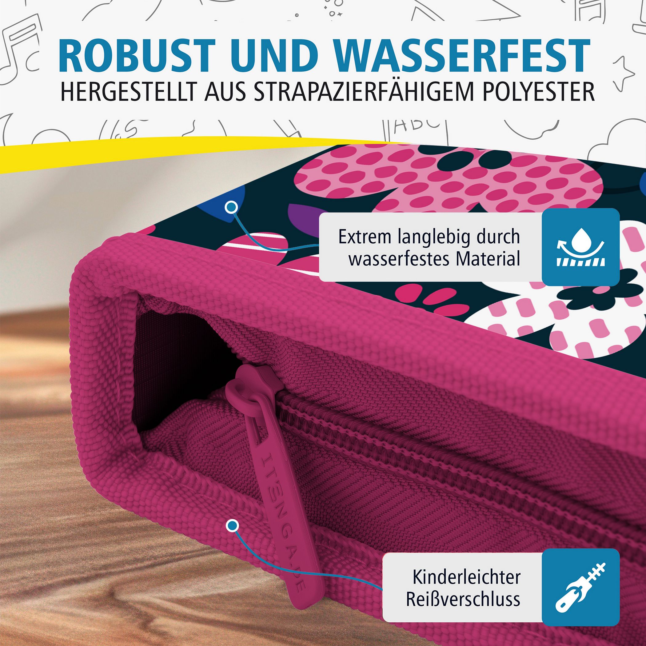 itenga Sch�ler-Etui M�ppchen Blumen 28 teilig (gef�llt) ...