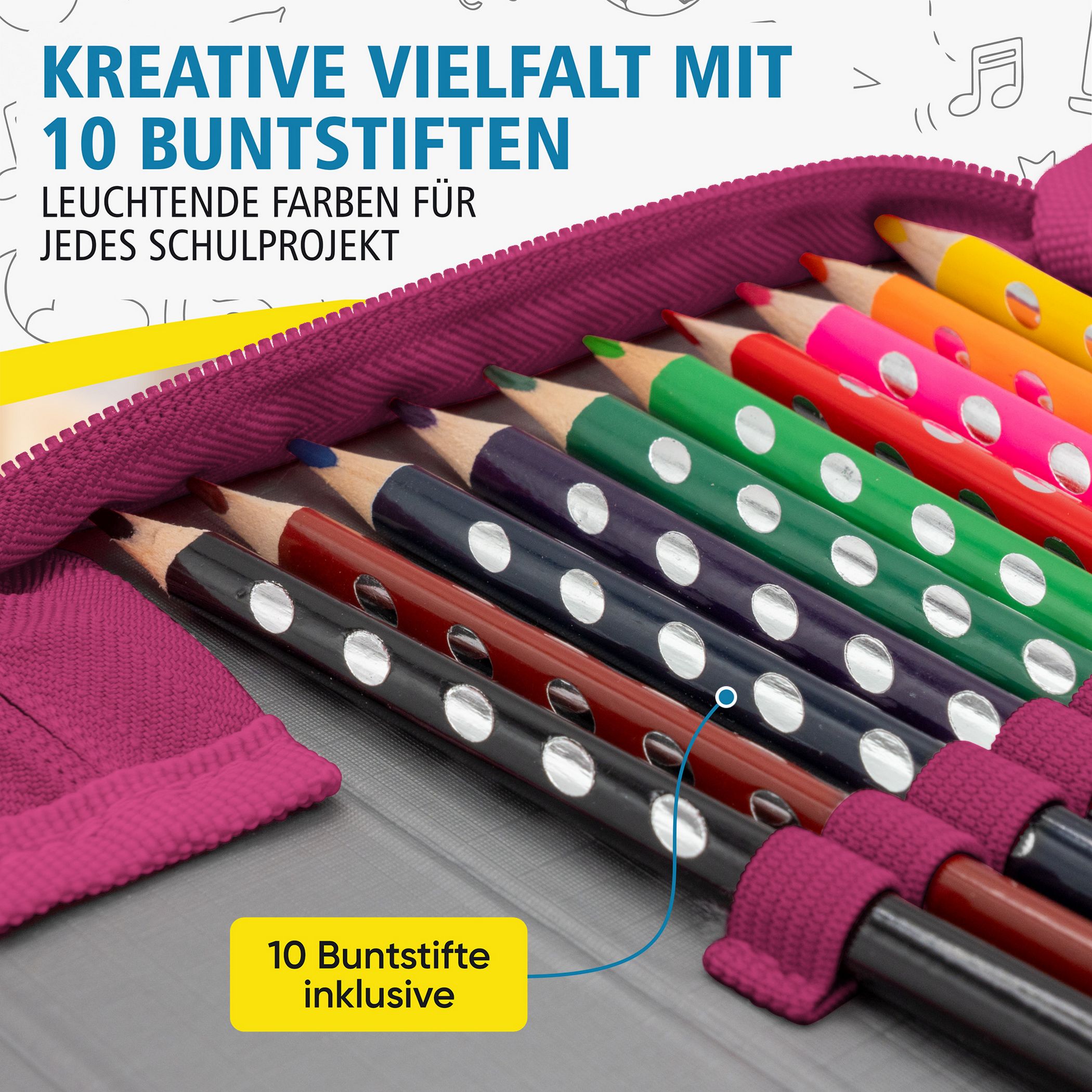 itenga Sch�ler-Etui M�ppchen Blumen 28 teilig (gef�llt) ...