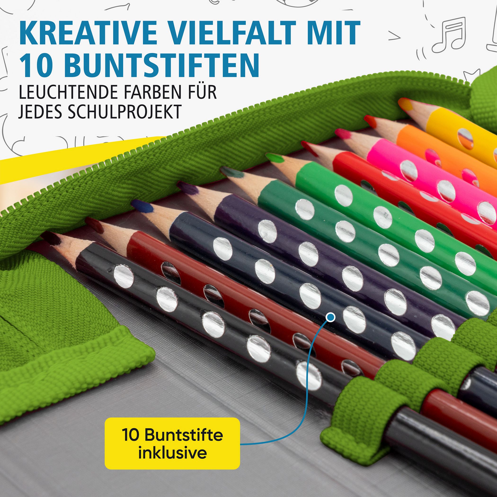 itenga Sch�ler-Etui M�ppchen geometrisches Muster 28 tei...