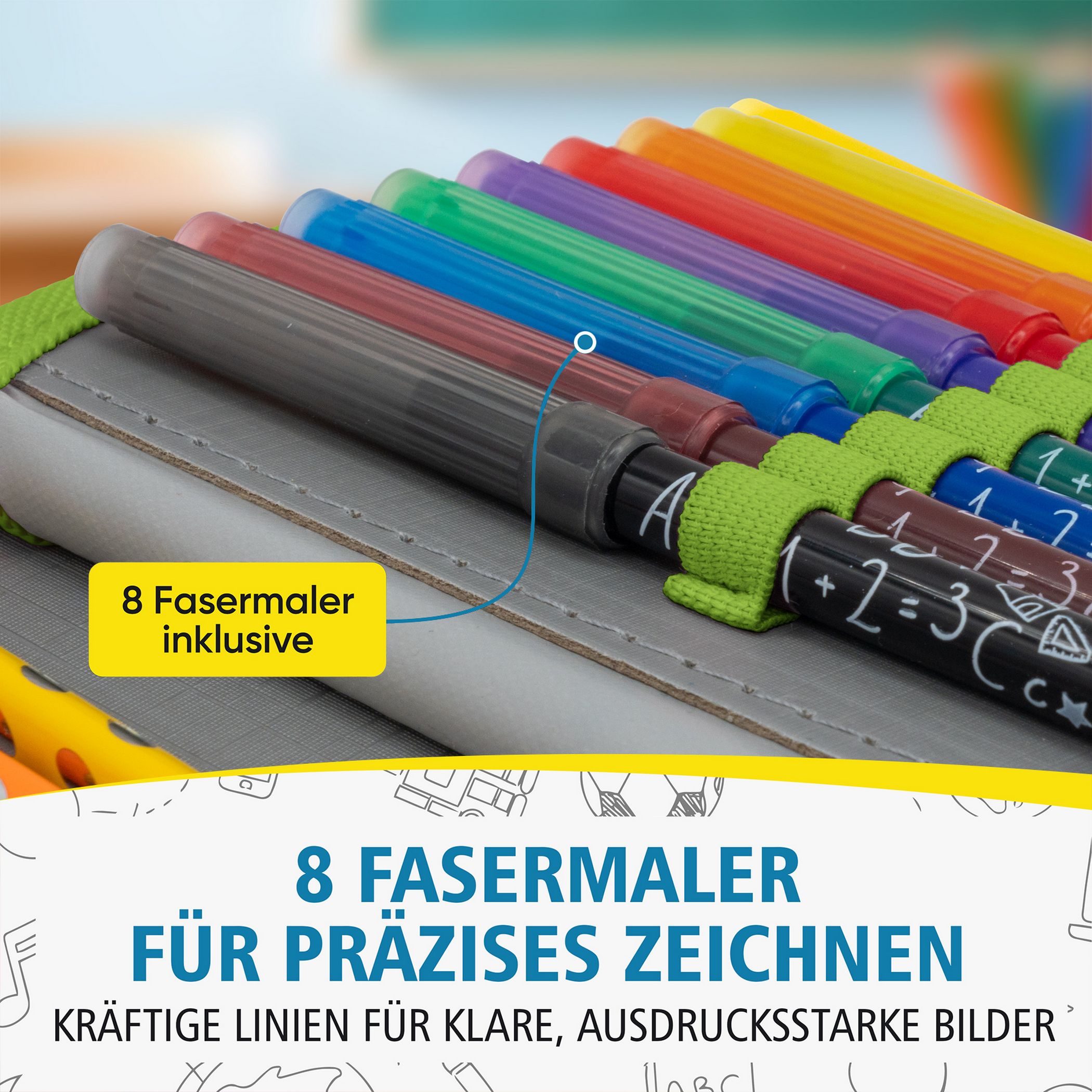 itenga Sch�ler-Etui M�ppchen geometrisches Muster 28 tei...