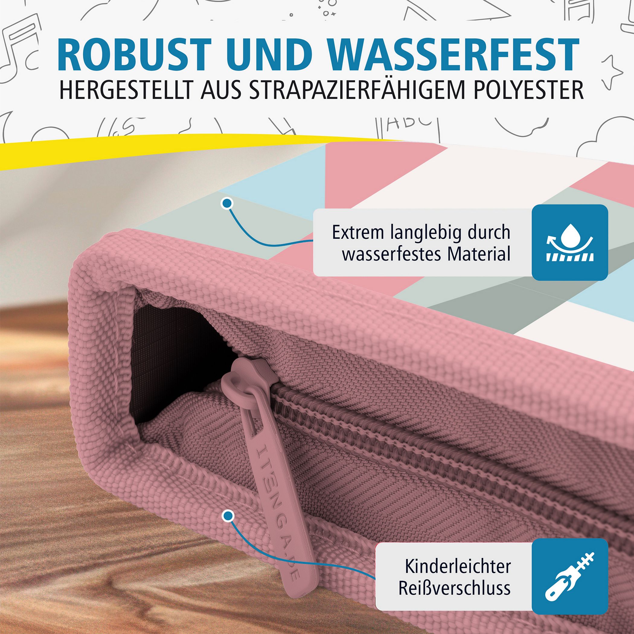 itenga Sch�ler-Etui M�ppchen Muster pastell 28 teilig (g...
