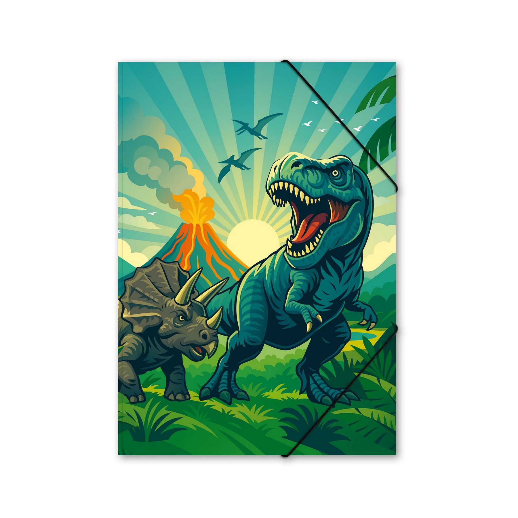 ITENGA Gummizugmappe Sammelmappe A4 PP Motiv Dinosaurier...
