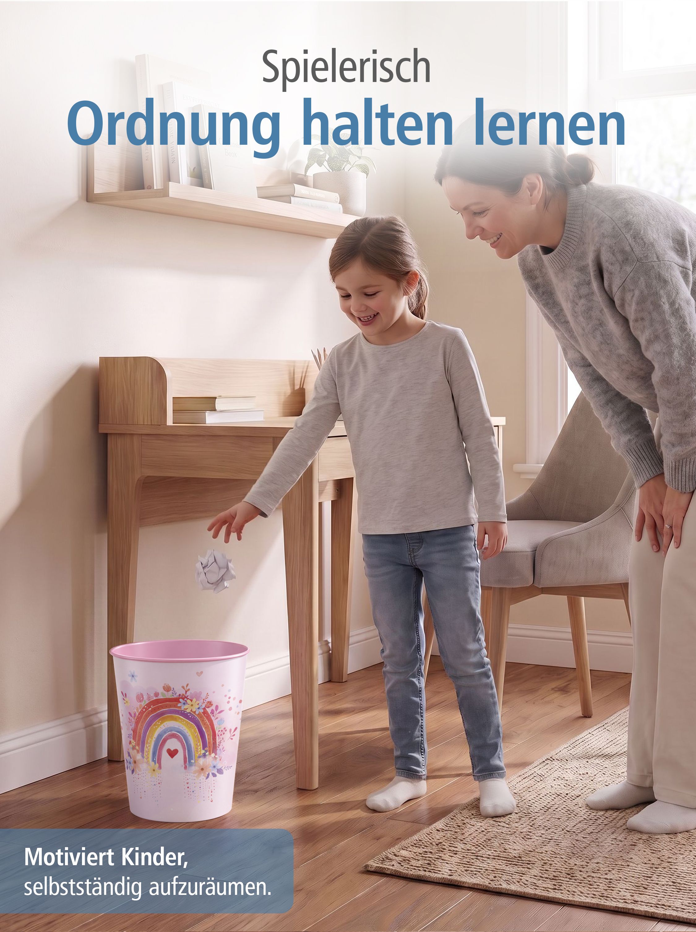 itenga Papierkorb f�r Kinder - Motiv Regenbogen - RAINBO...