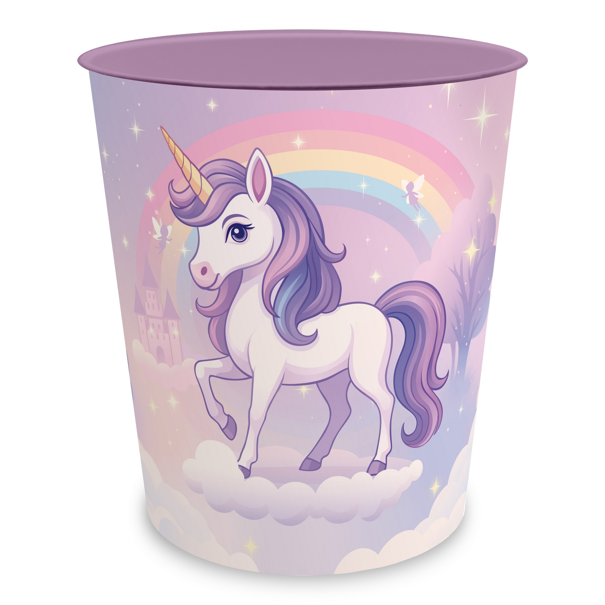 ITENGA Papierkorb f�r Kinder - Motiv EINHORN ZAUBERWOLKE...