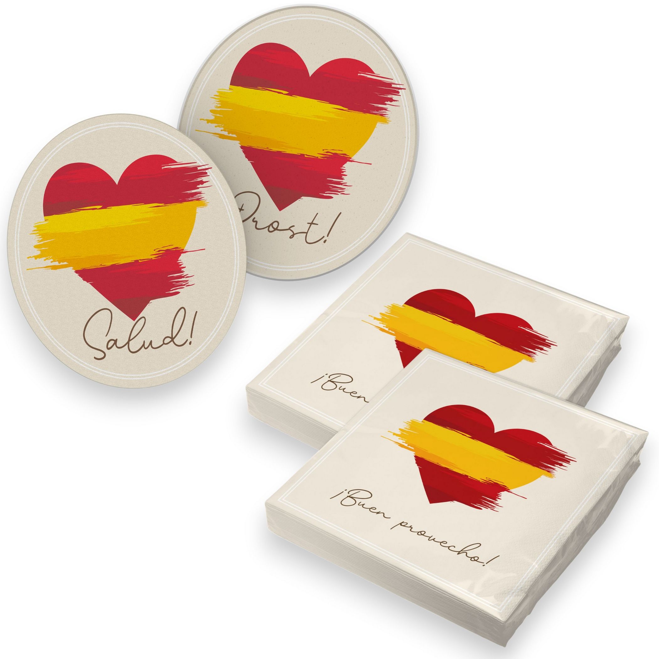 itenga 40x Servietten mit 40x Bierdeckel - Spanien - Fla...