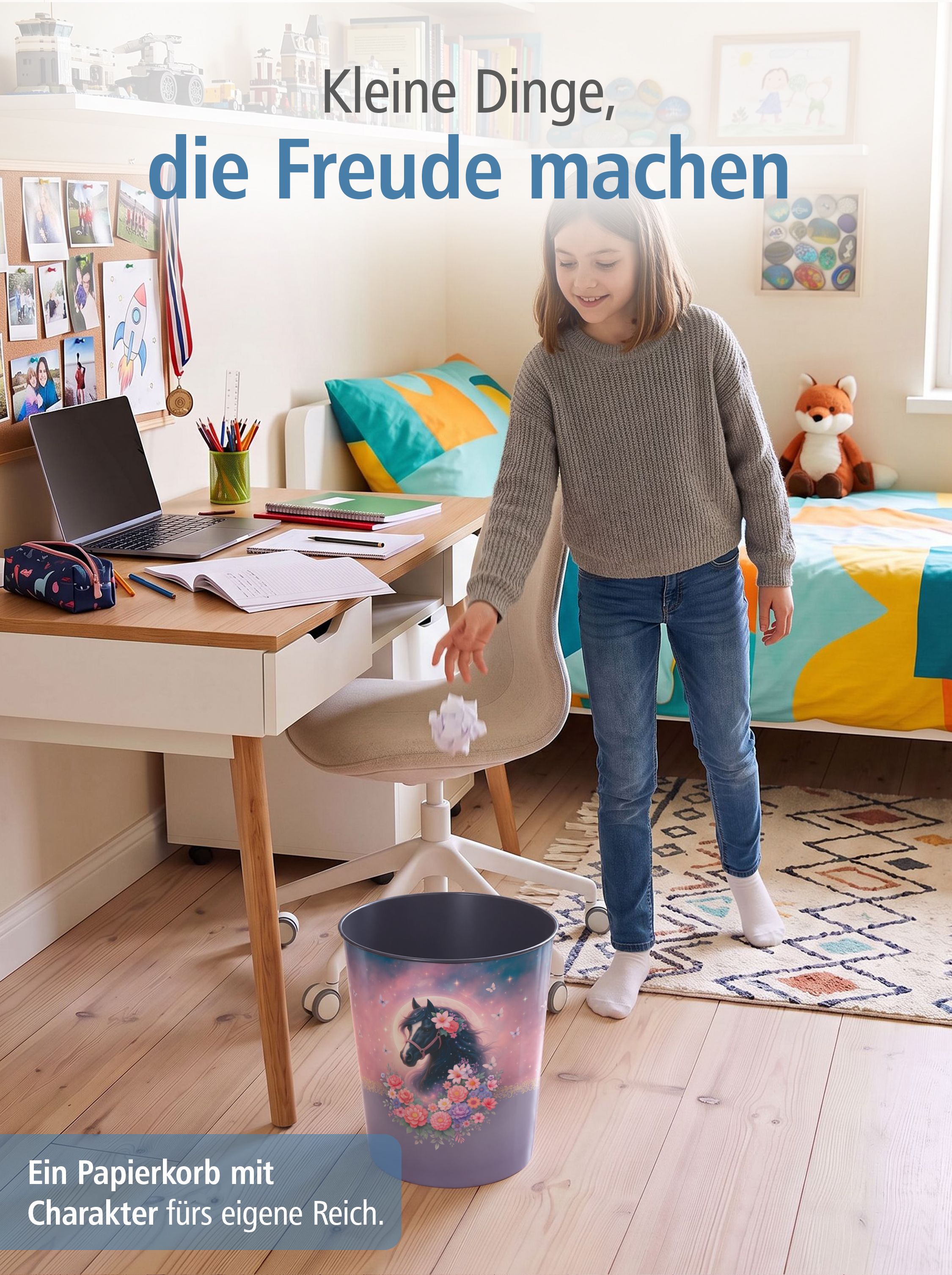 itenga Papierkorb f�r Kinder - Motiv Pferd BELLA - ca. 1...