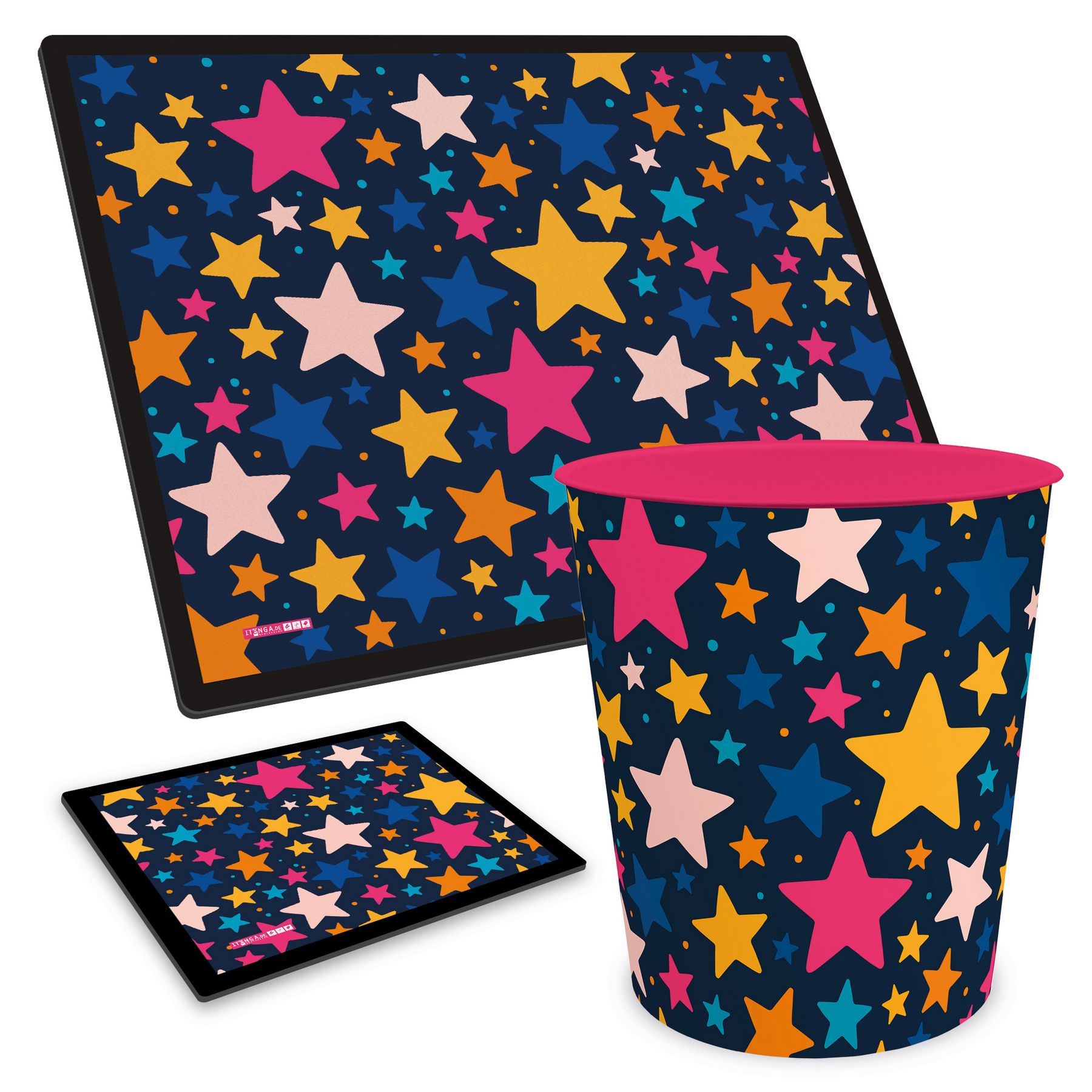 ITENGA Papierkorb Schreibtischunterlage Mauspad Set - ca...