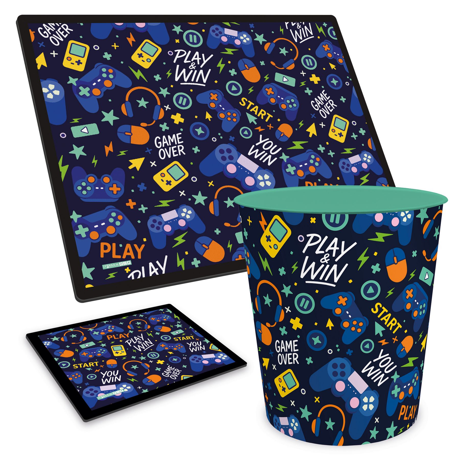 ITENGA Papierkorb Schreibtischunterlage Mauspad Set - ca...