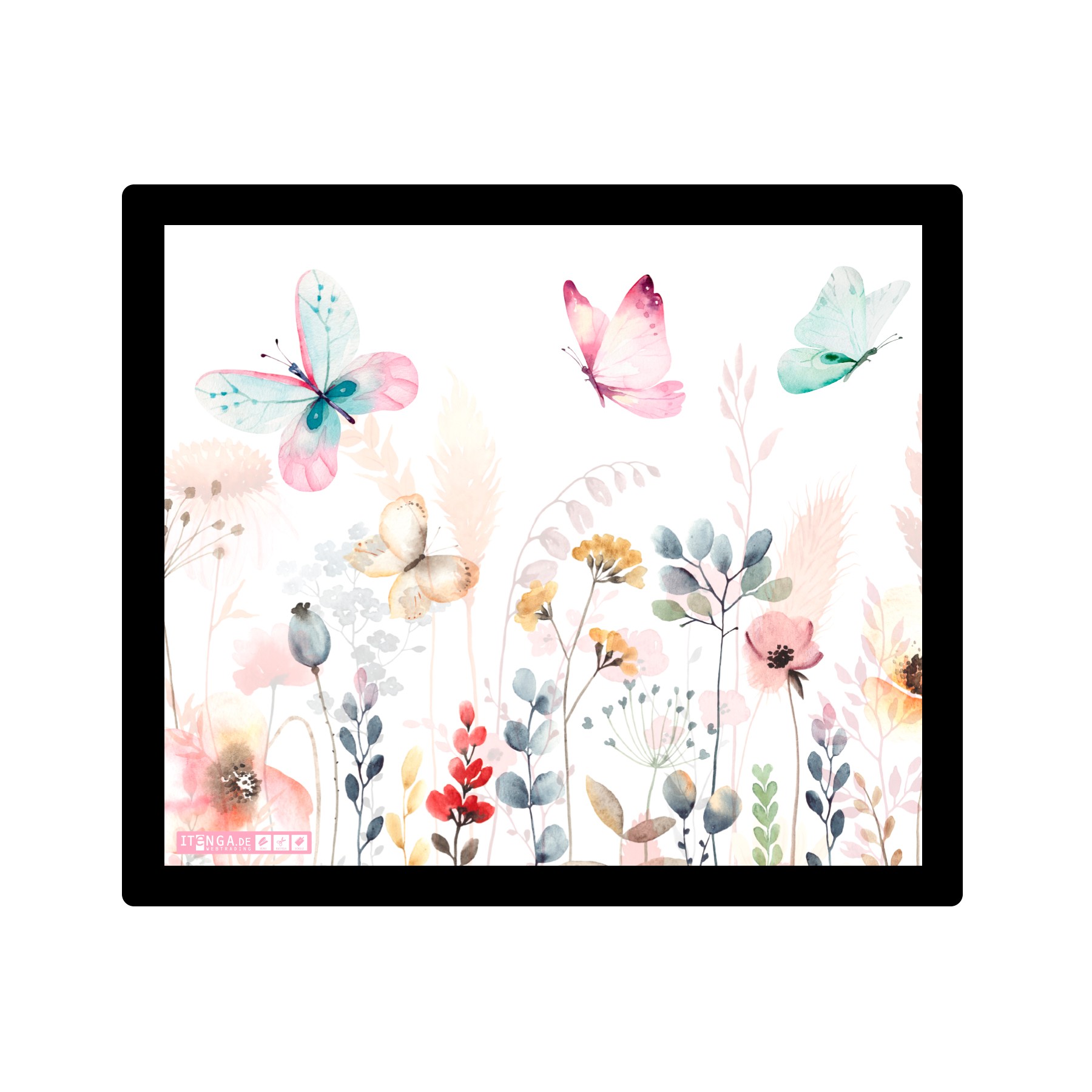 ITENGA Mauspad SCHMETTERLING 21 x 18 cm Kunststoff rutsc...