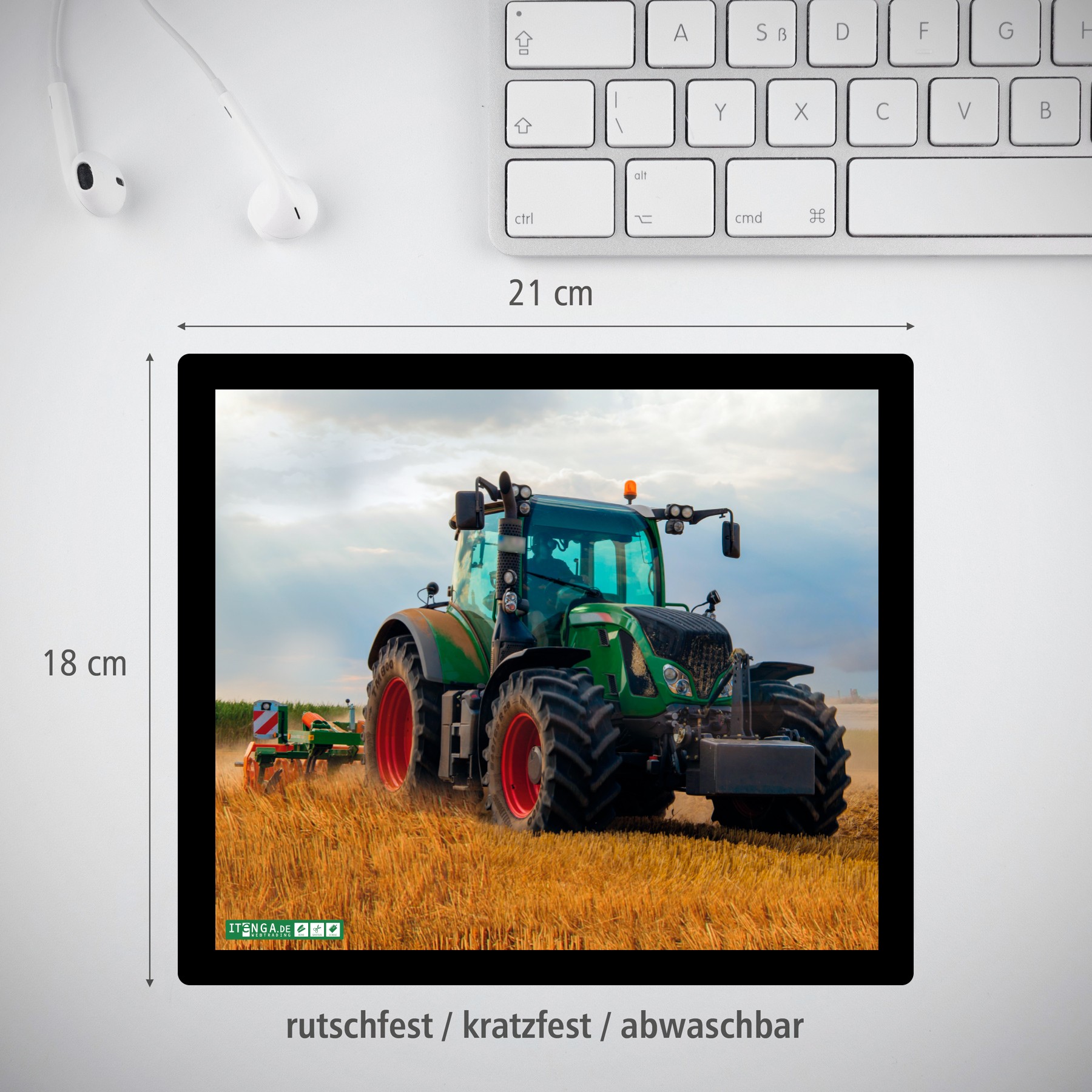ITENGA Mauspad TRAKTOR auf dem Feld 21 x 18 cm Kunststof...