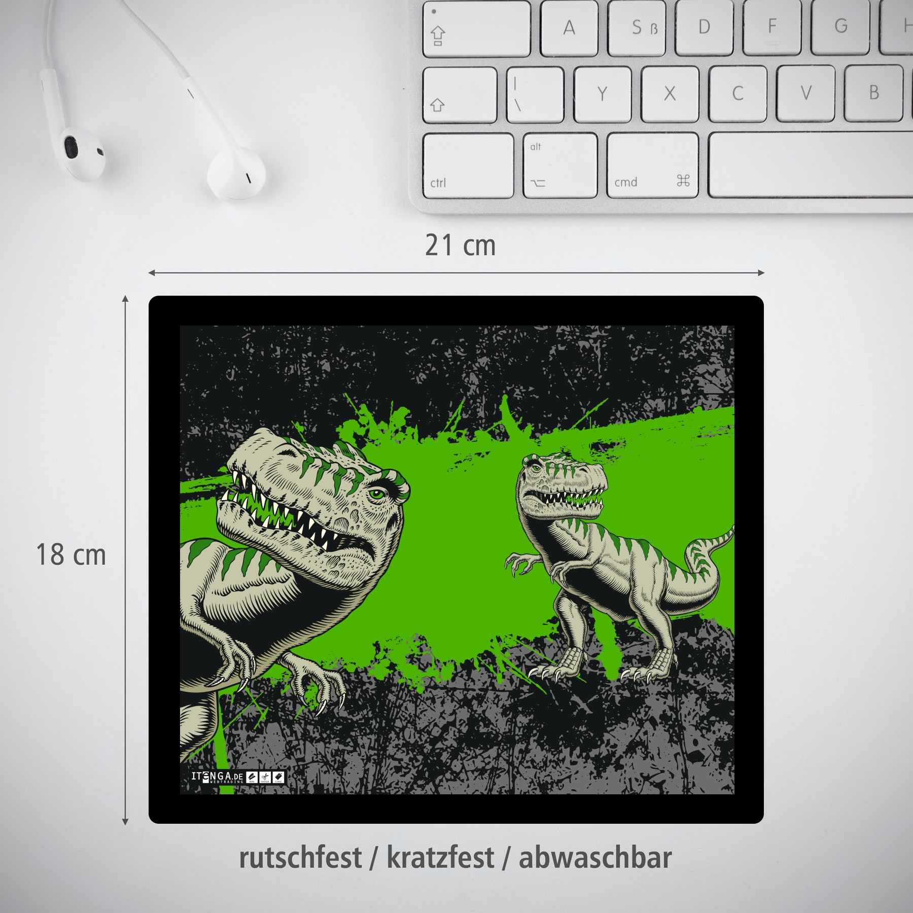 ITENGA Mauspad T-REX Dinosaurier 21 x 18 cm Kunststoff r...