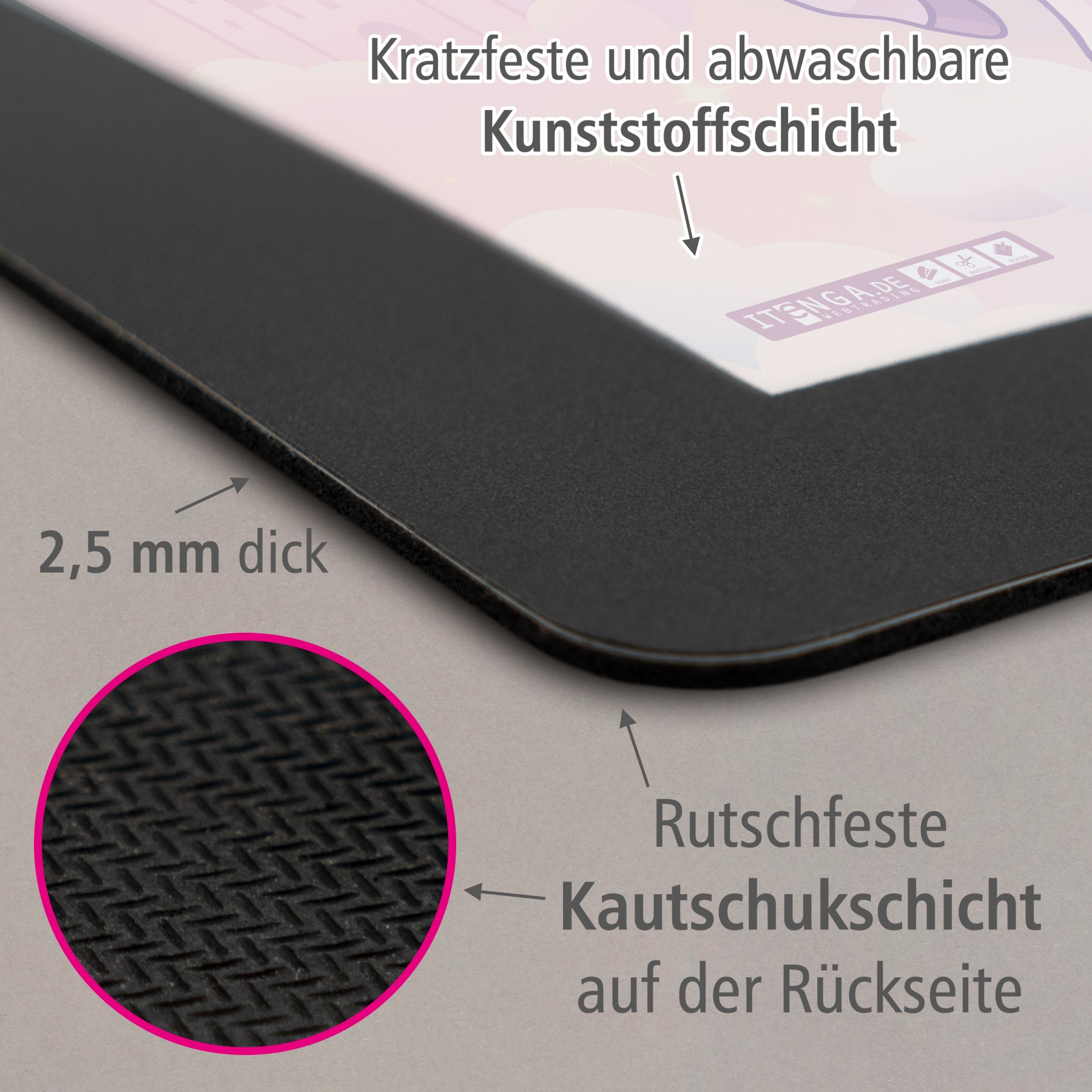 ITENGA Kinder Papierkorb Schreibtischunterlage Set - ca....
