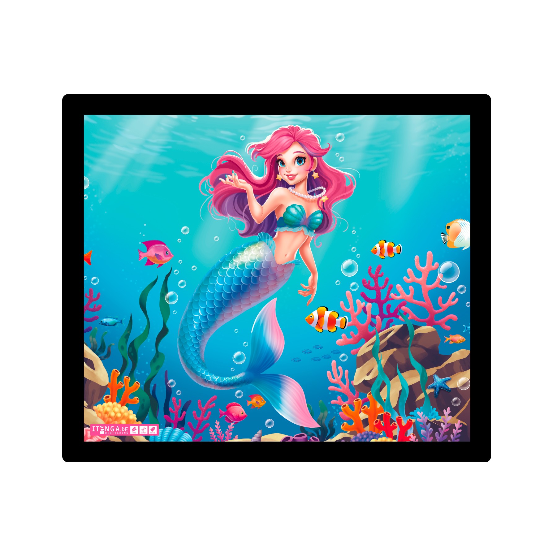 ITENGA Mauspad Meerjungfrau - AQUA DREAMS 21 x 18 cm Kun...