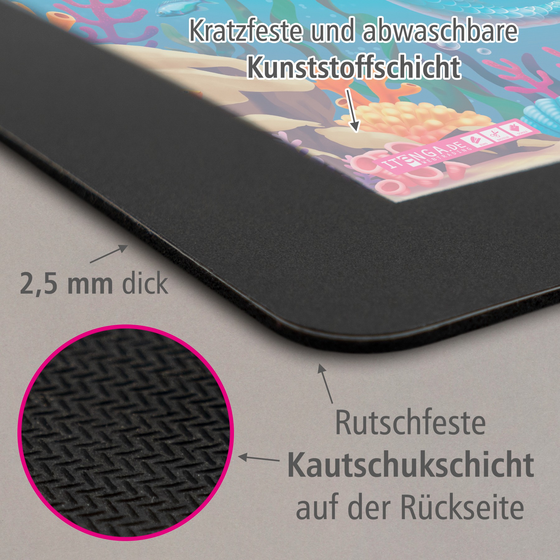 ITENGA Kinder Papierkorb Schreibtischunterlage Set - ca....
