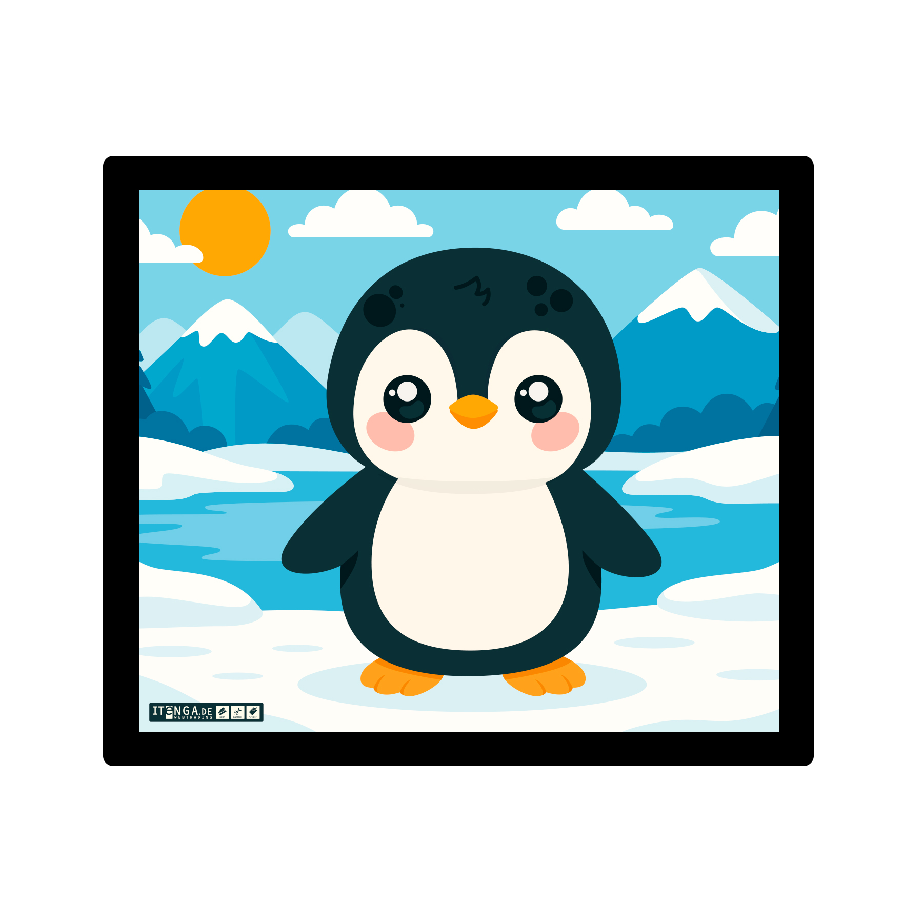 ITENGA Mauspad Kawaii Design - PINGUIN 21 x 18 cm Kunsts...