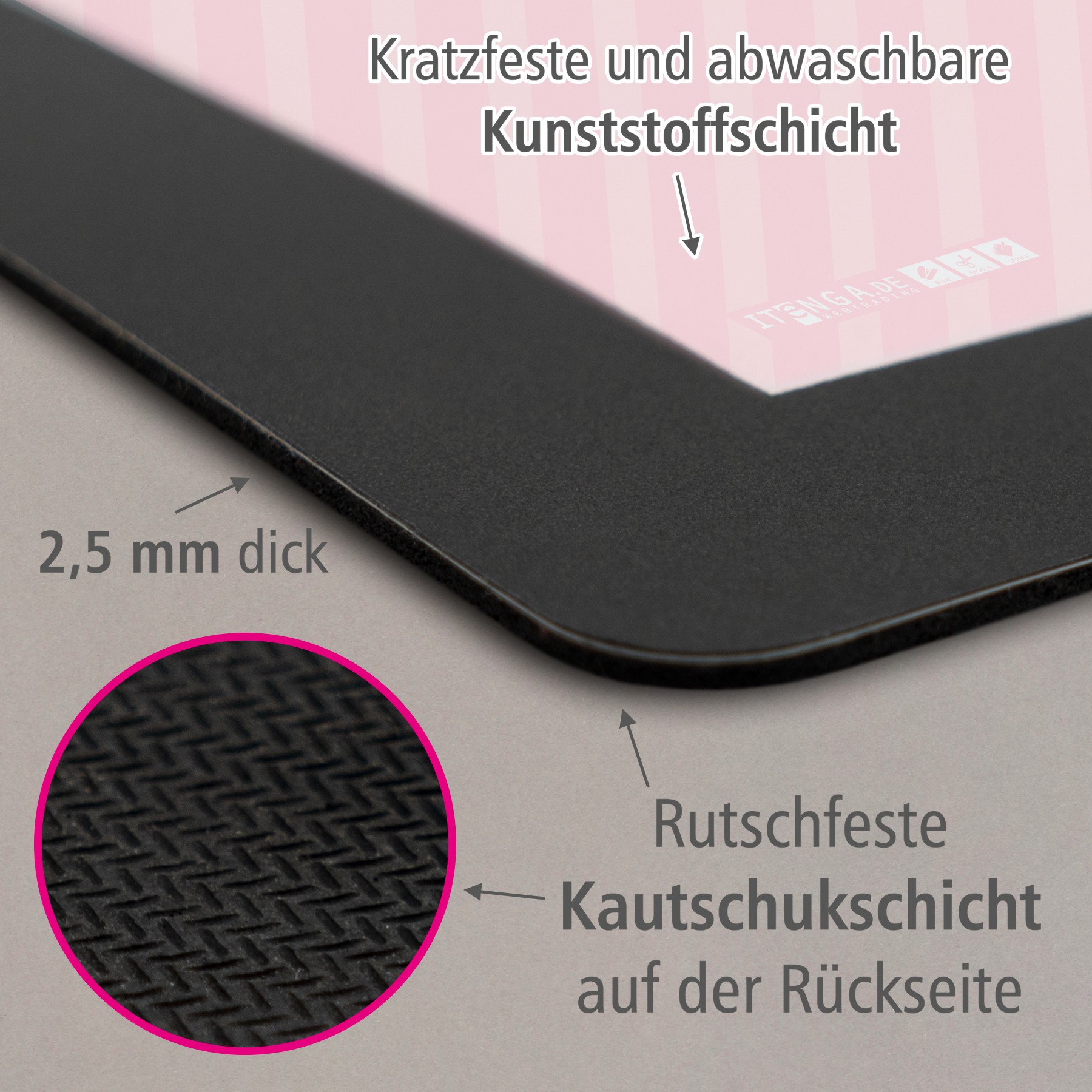 ITENGA Papierkorb Schreibtischunterlage Mauspad Set - ca...