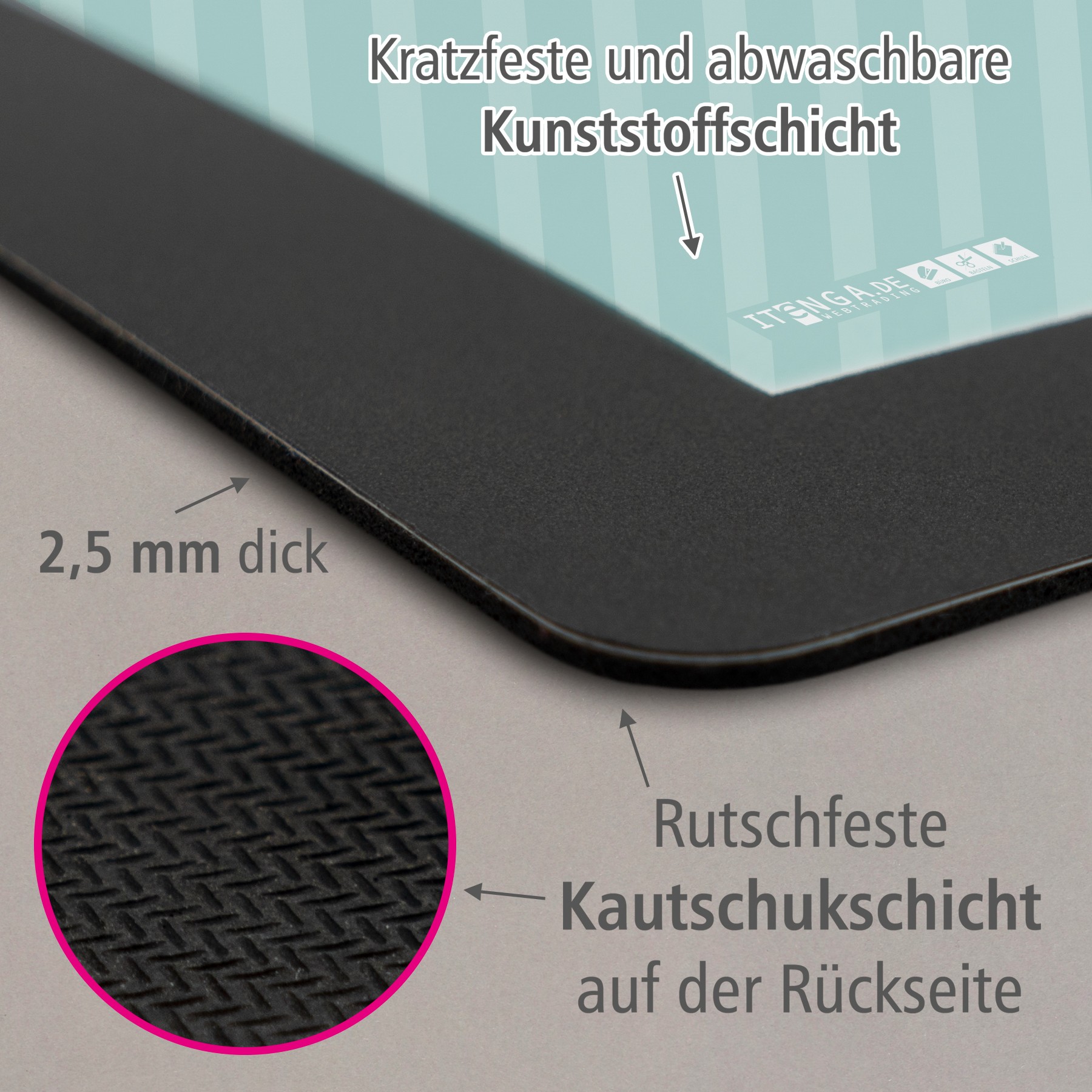ITENGA Papierkorb Schreibtischunterlage Mauspad Set - ca...