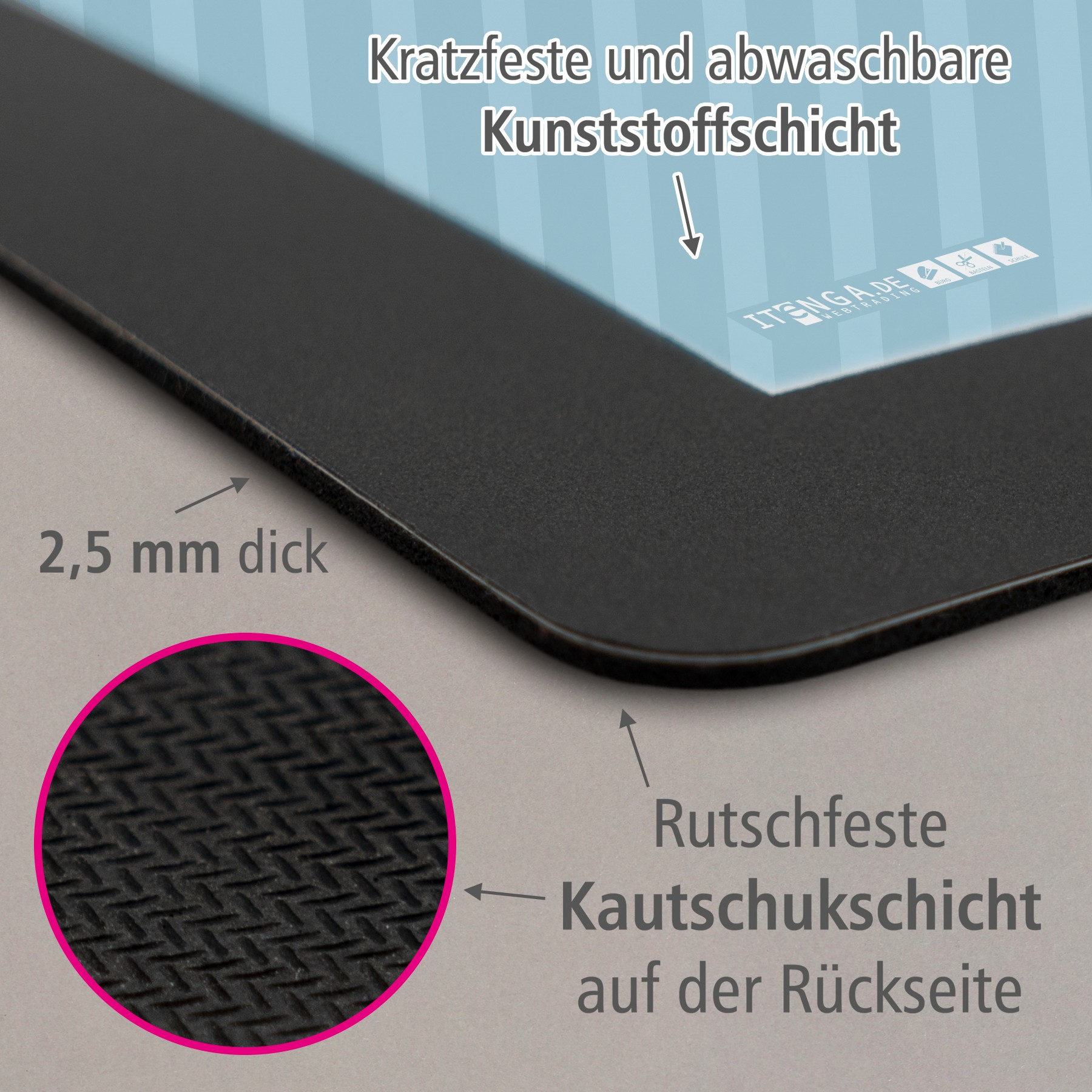 ITENGA Papierkorb Schreibtischunterlage Mauspad Set - ca...