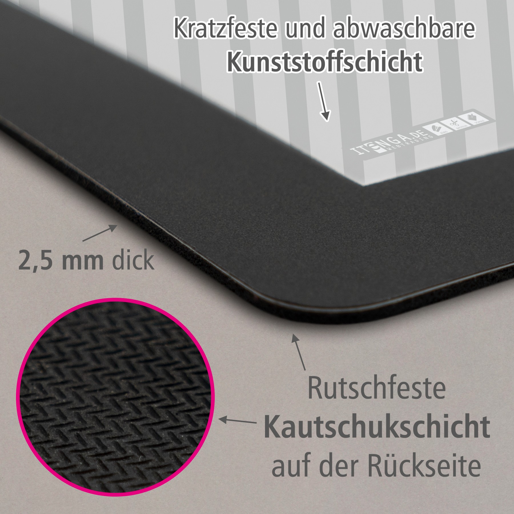 ITENGA Papierkorb Schreibtischunterlage Mauspad Set - ca...