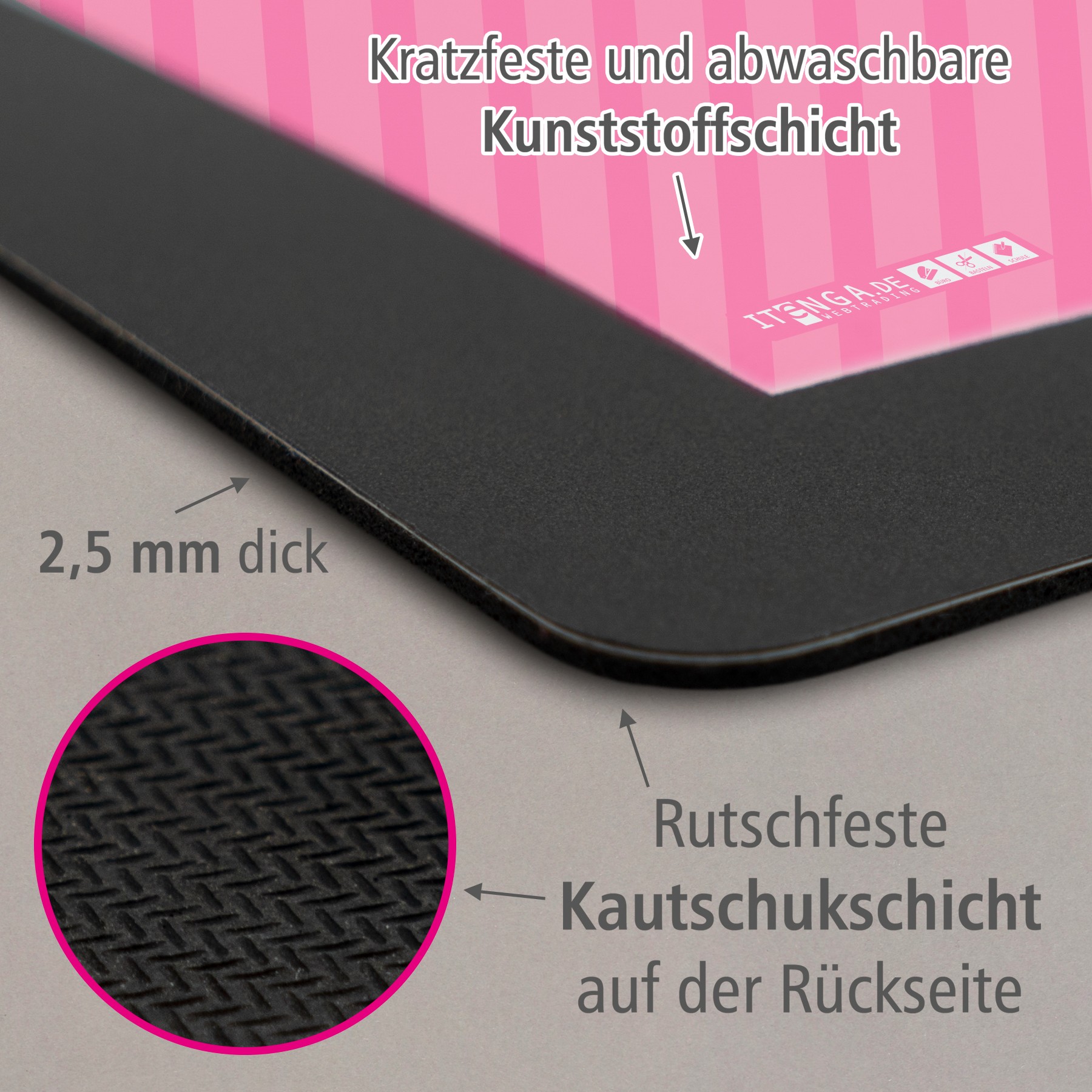 ITENGA Papierkorb Schreibtischunterlage Mauspad Set - ca...