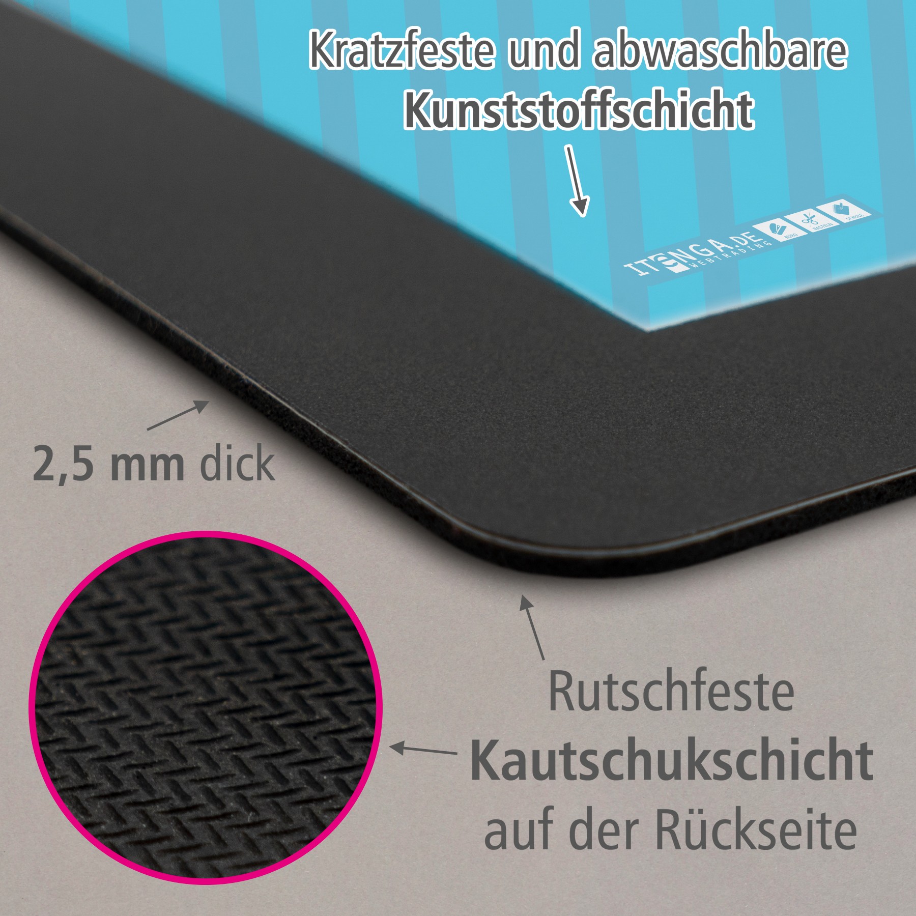 ITENGA Papierkorb Schreibtischunterlage Mauspad Set - ca...