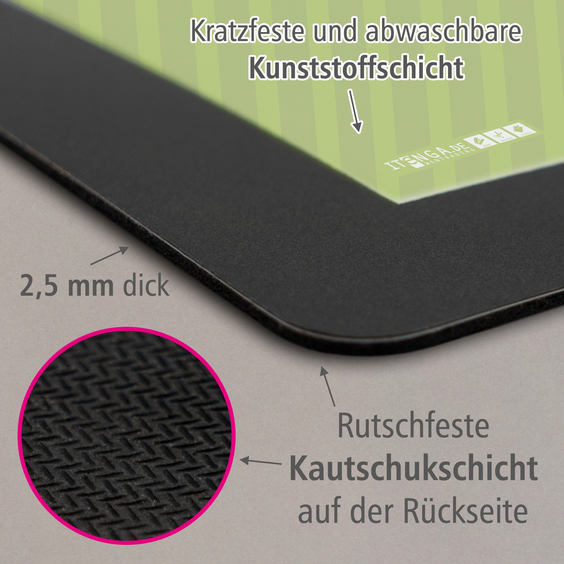 ITENGA Papierkorb Schreibtischunterlage Mauspad Set - ca...
