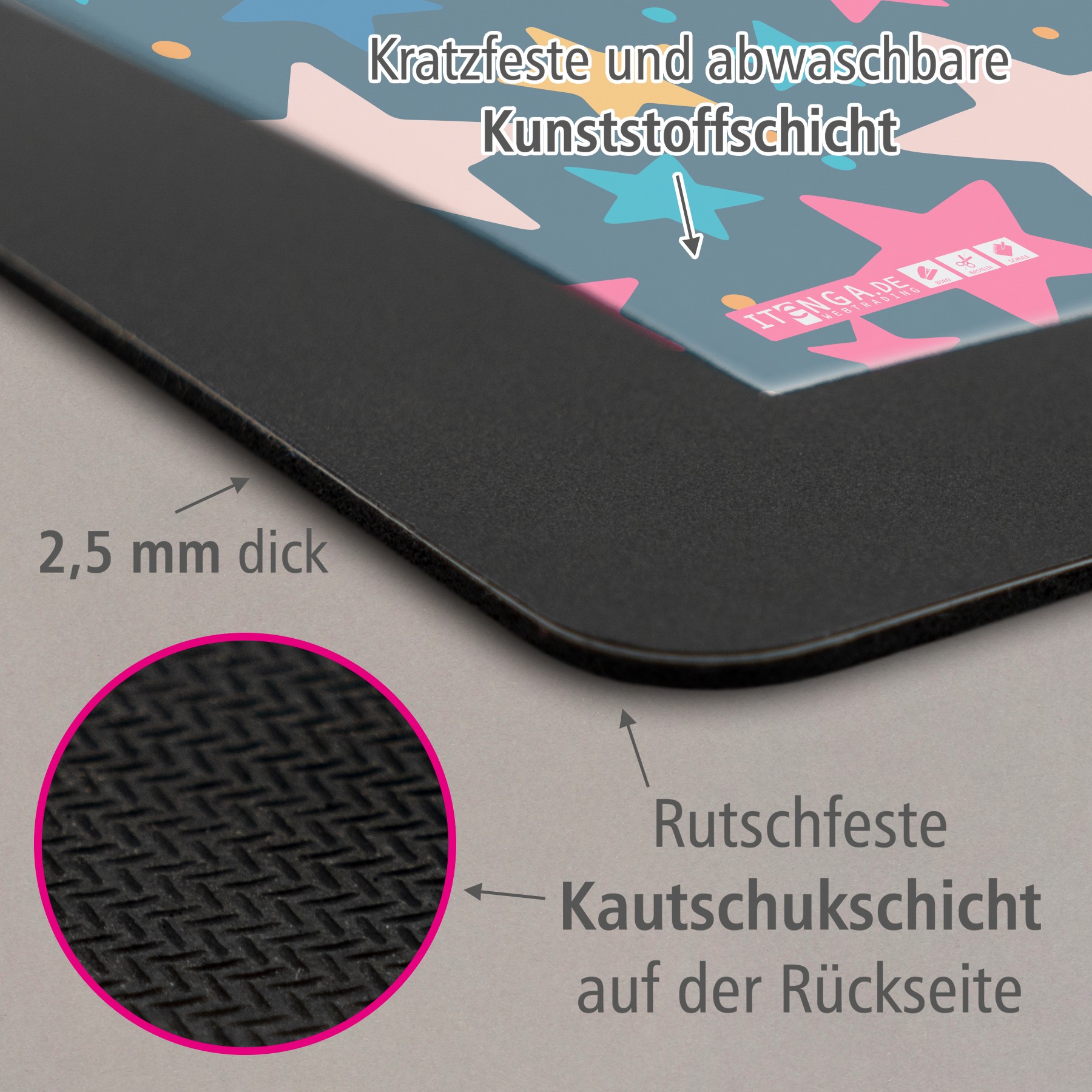 ITENGA Papierkorb Schreibtischunterlage Mauspad Set - ca...