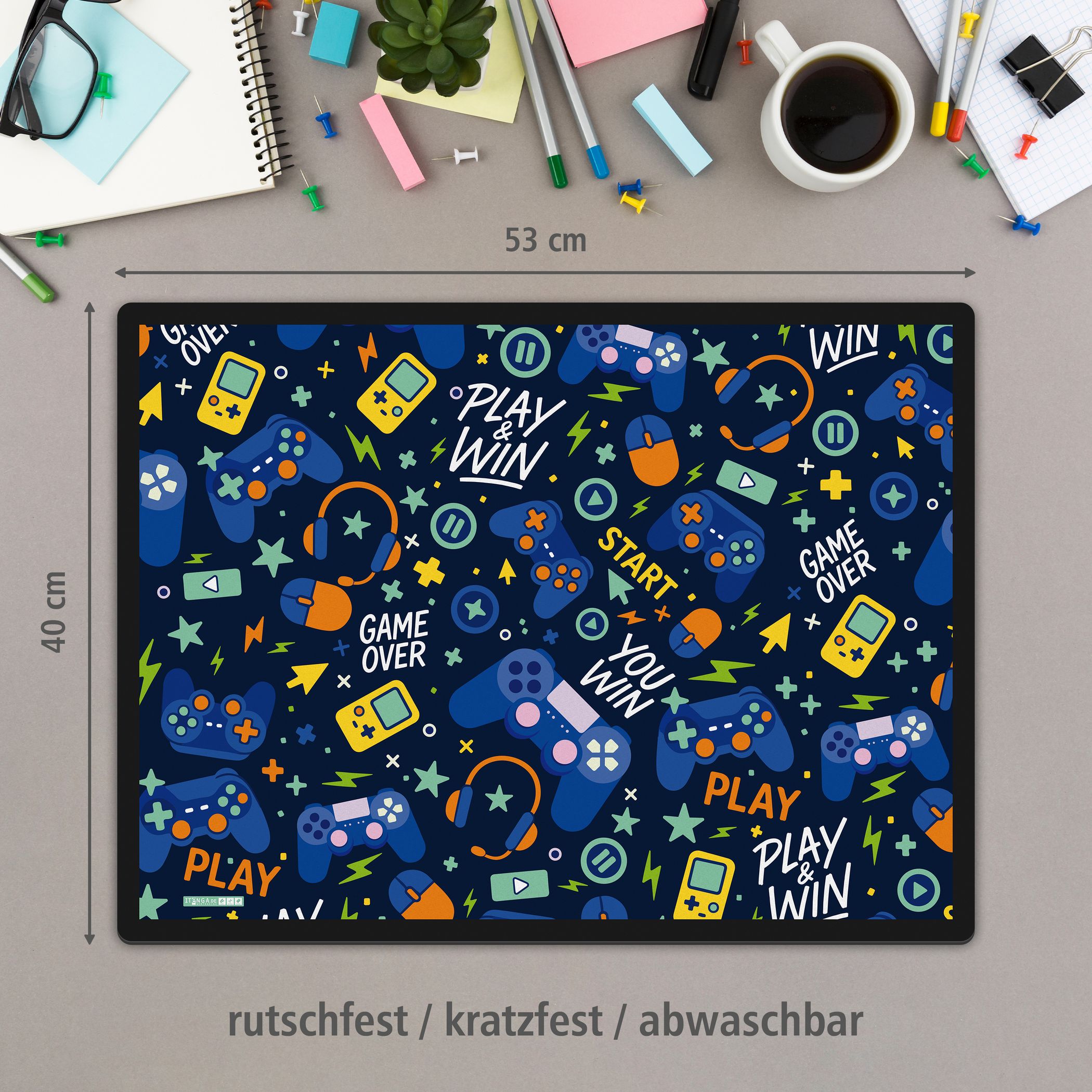 ITENGA Papierkorb Schreibtischunterlage Mauspad Set - ca...