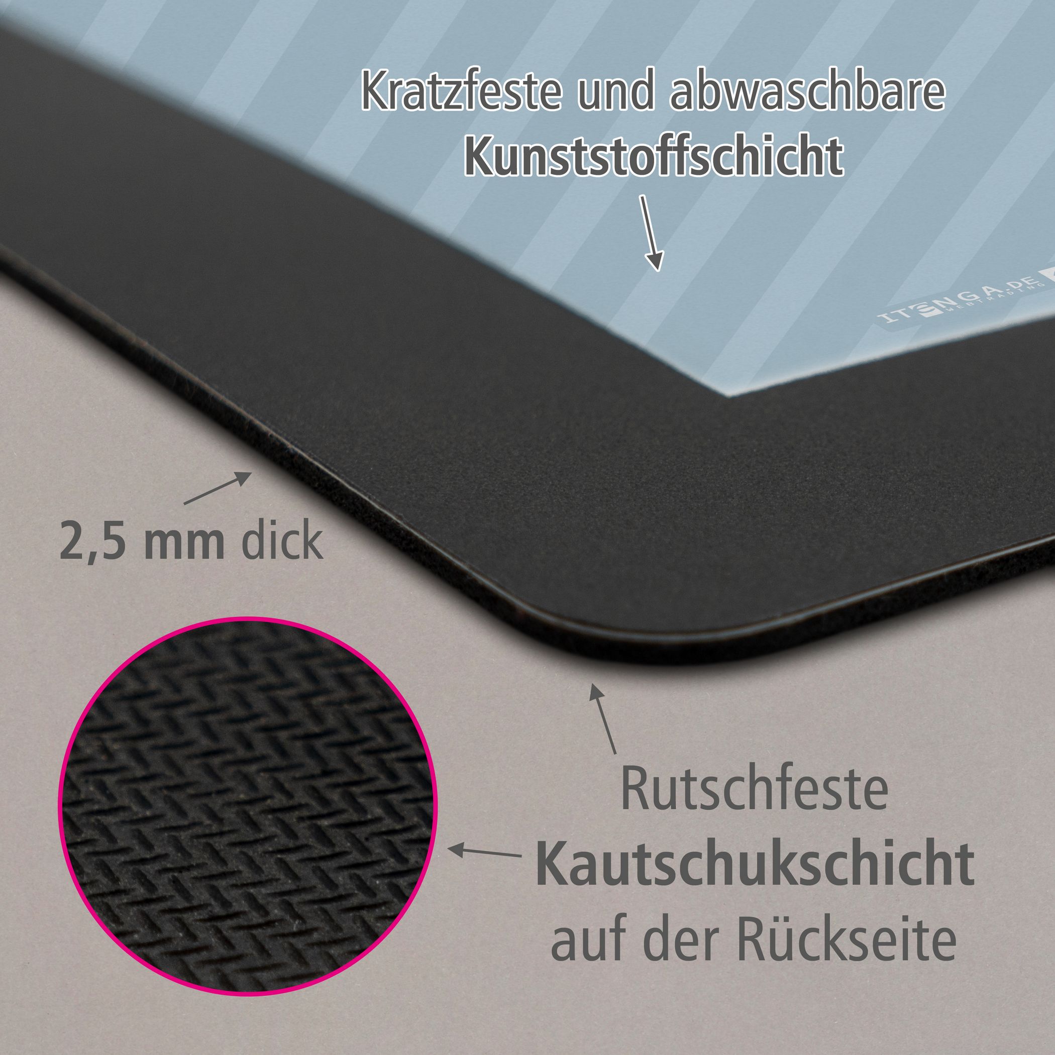itenga Schreibunterlage V1 Motiv STRIPE - pastell blau n...