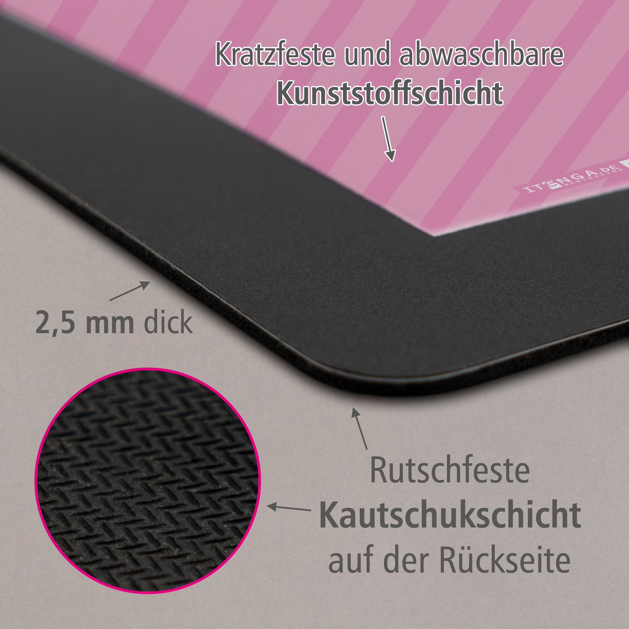 itenga Schreibunterlage V1 Motiv STRIPE - magenta
