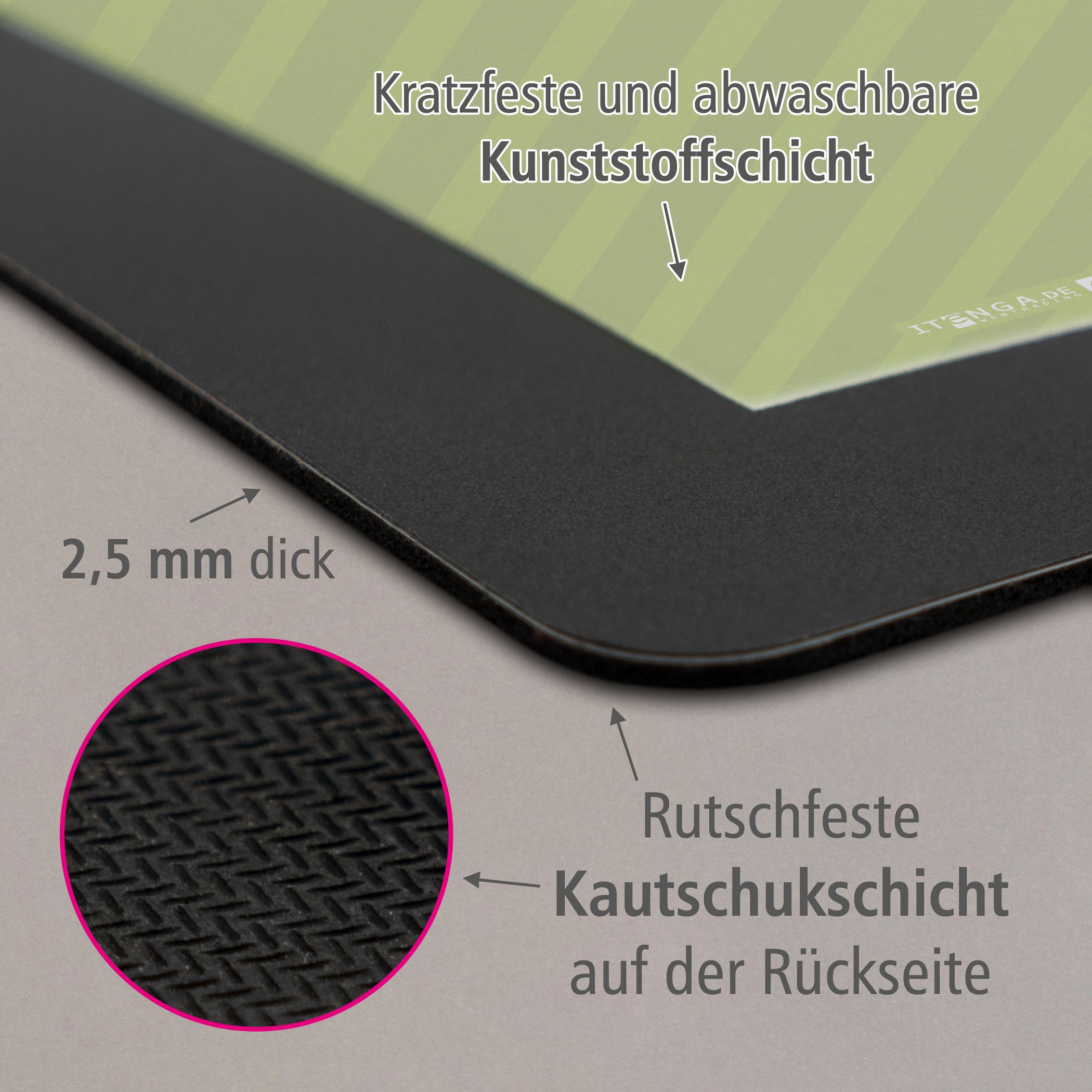 itenga Schreibunterlage V1 Motiv STRIPE - gr�n