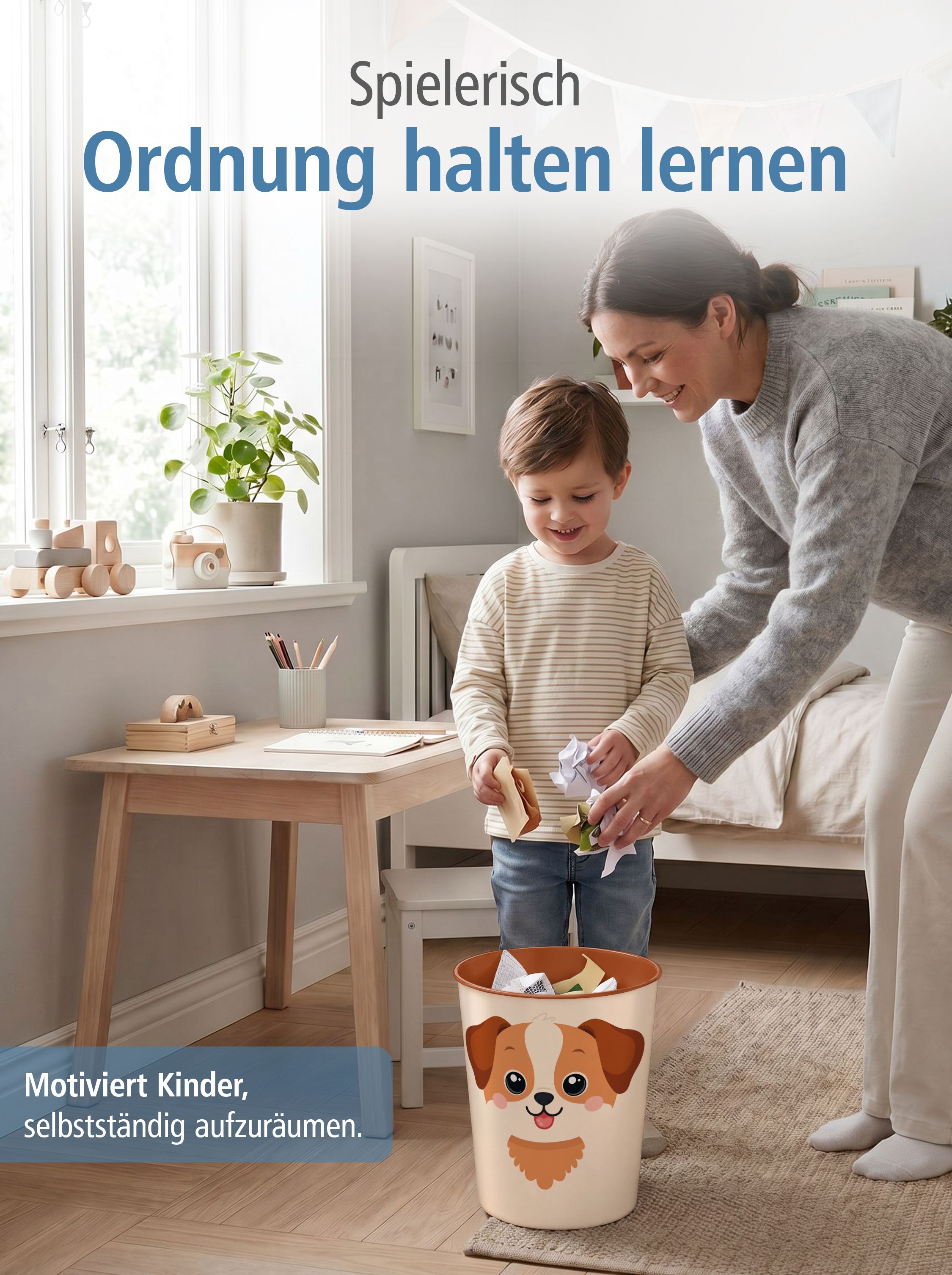 itenga Papierkorb Tiermotiv - HUND - Kawaii Design - ca ...