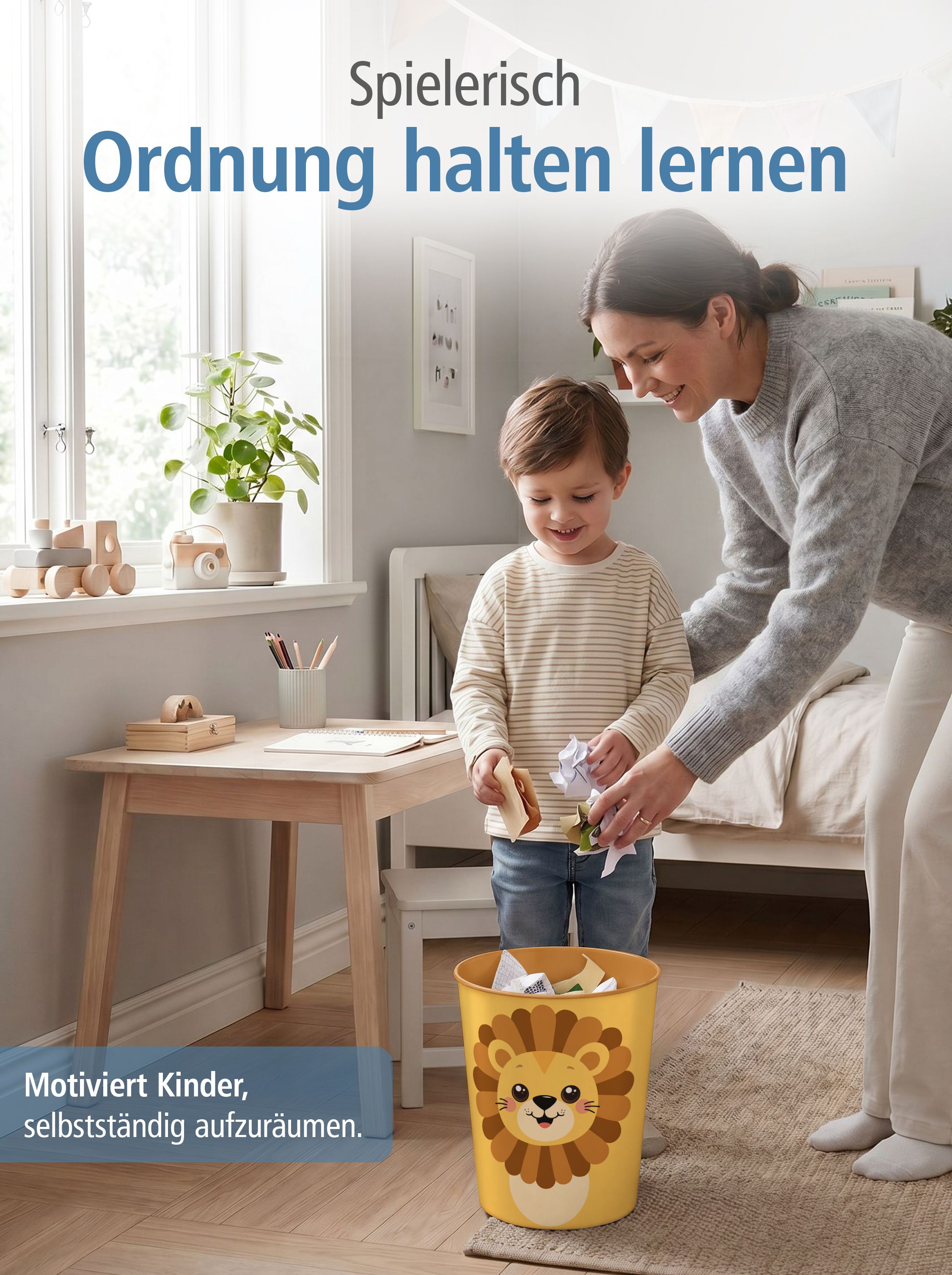 itenga Papierkorb Tiermotiv - L�WE - Kawaii Design- ca 1...