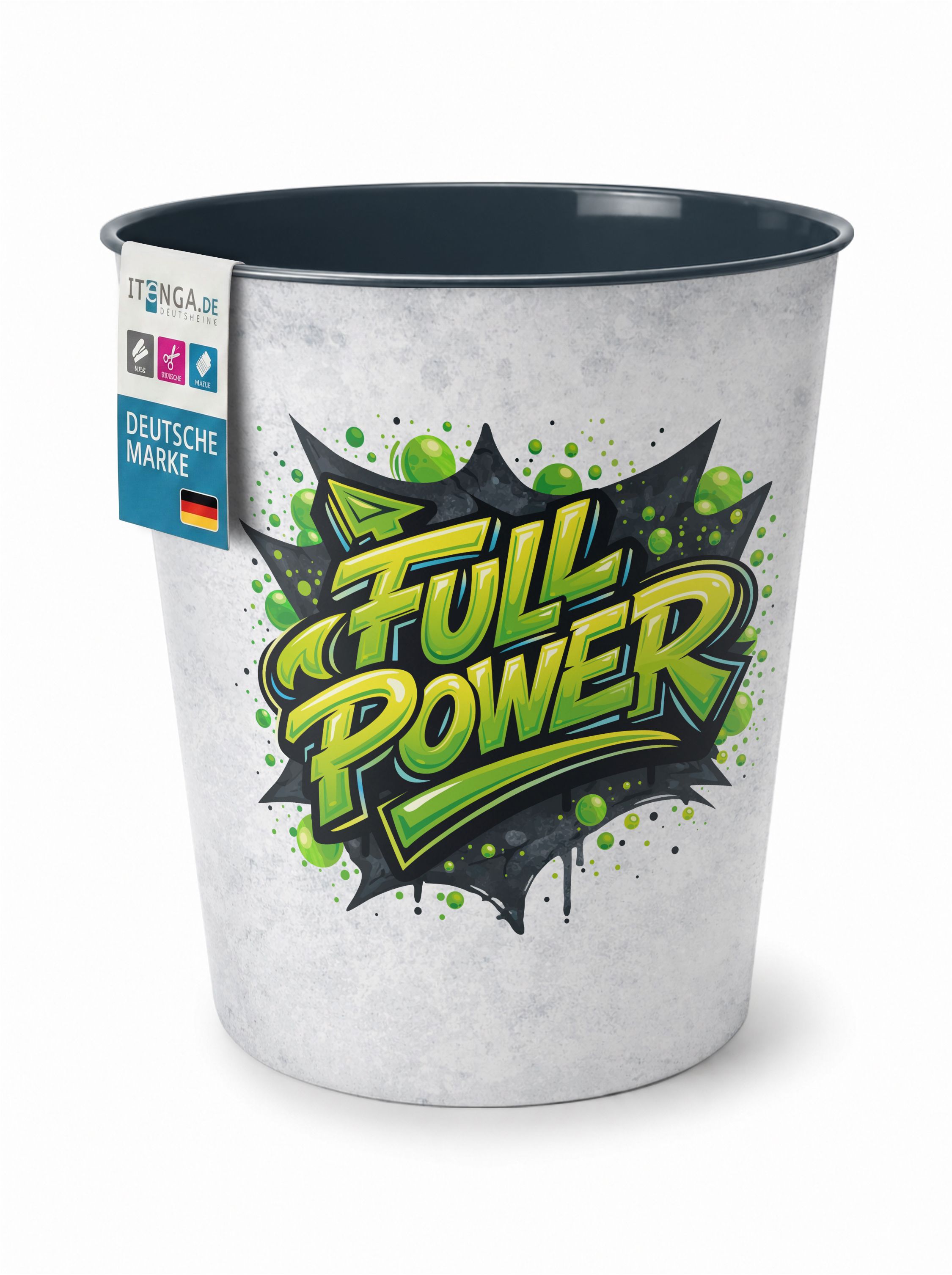 itenga Papierkorb FULL POWER � Graffiti Edition - gr�n -...