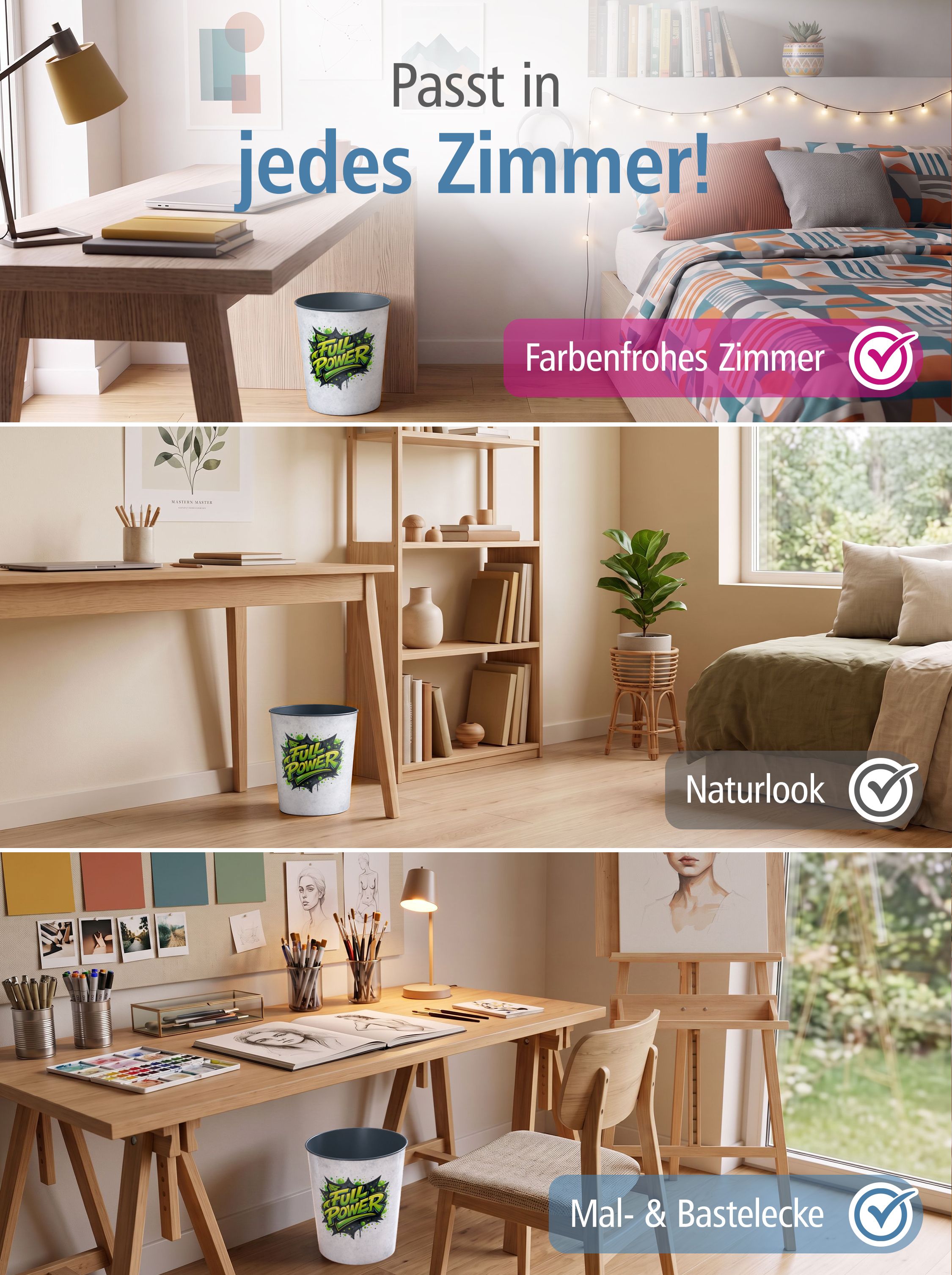 itenga Papierkorb FULL POWER � Graffiti Edition - gr�n -...