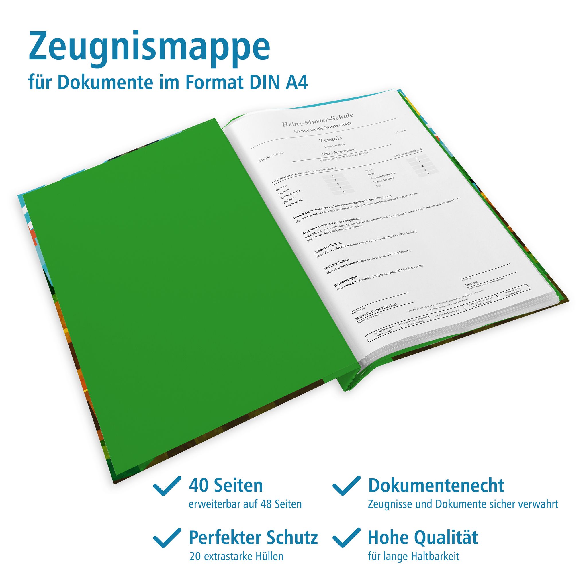 itenga Zeugnismappe A4 mit Schraubverschluss Motiv BLOCK...