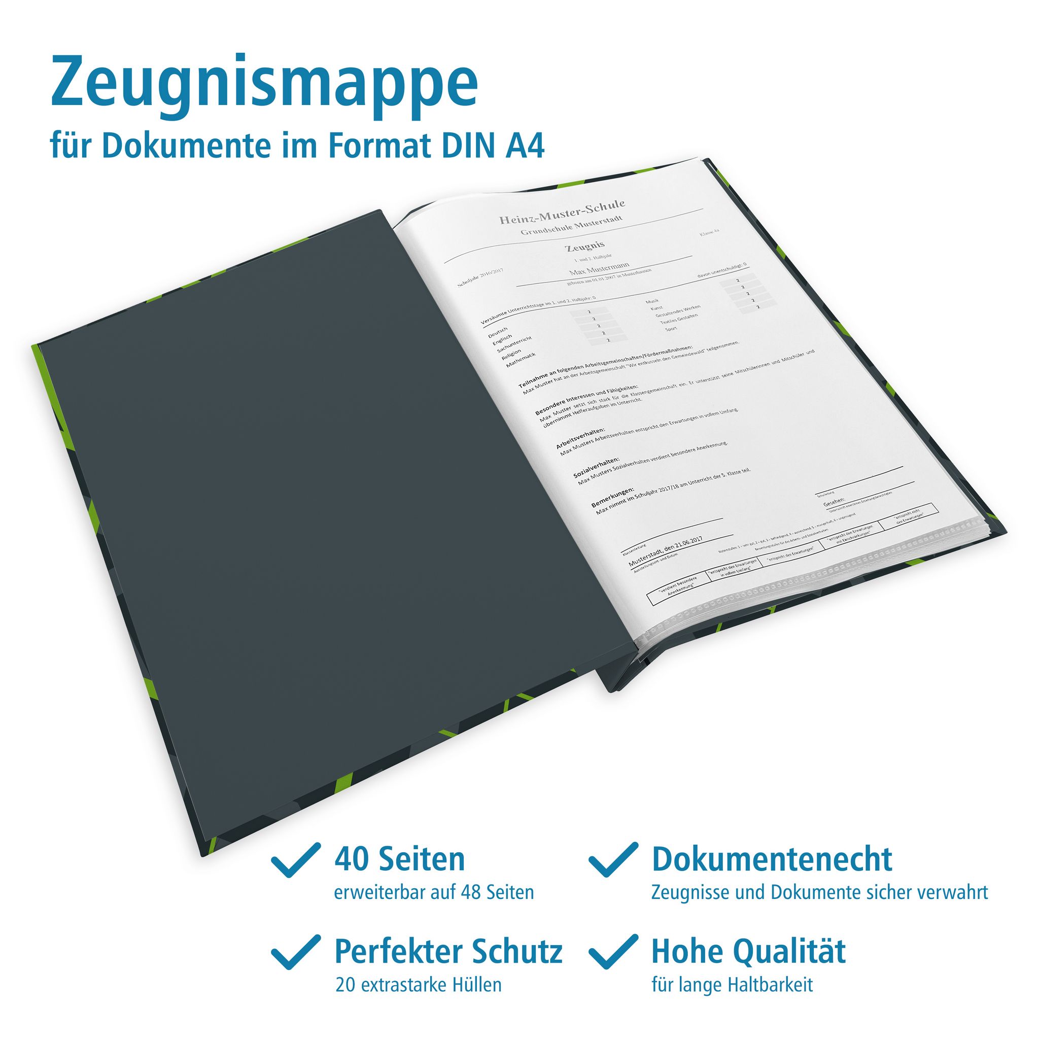 itenga Zeugnismappe A4 mit Schraubverschluss Motiv Geome...