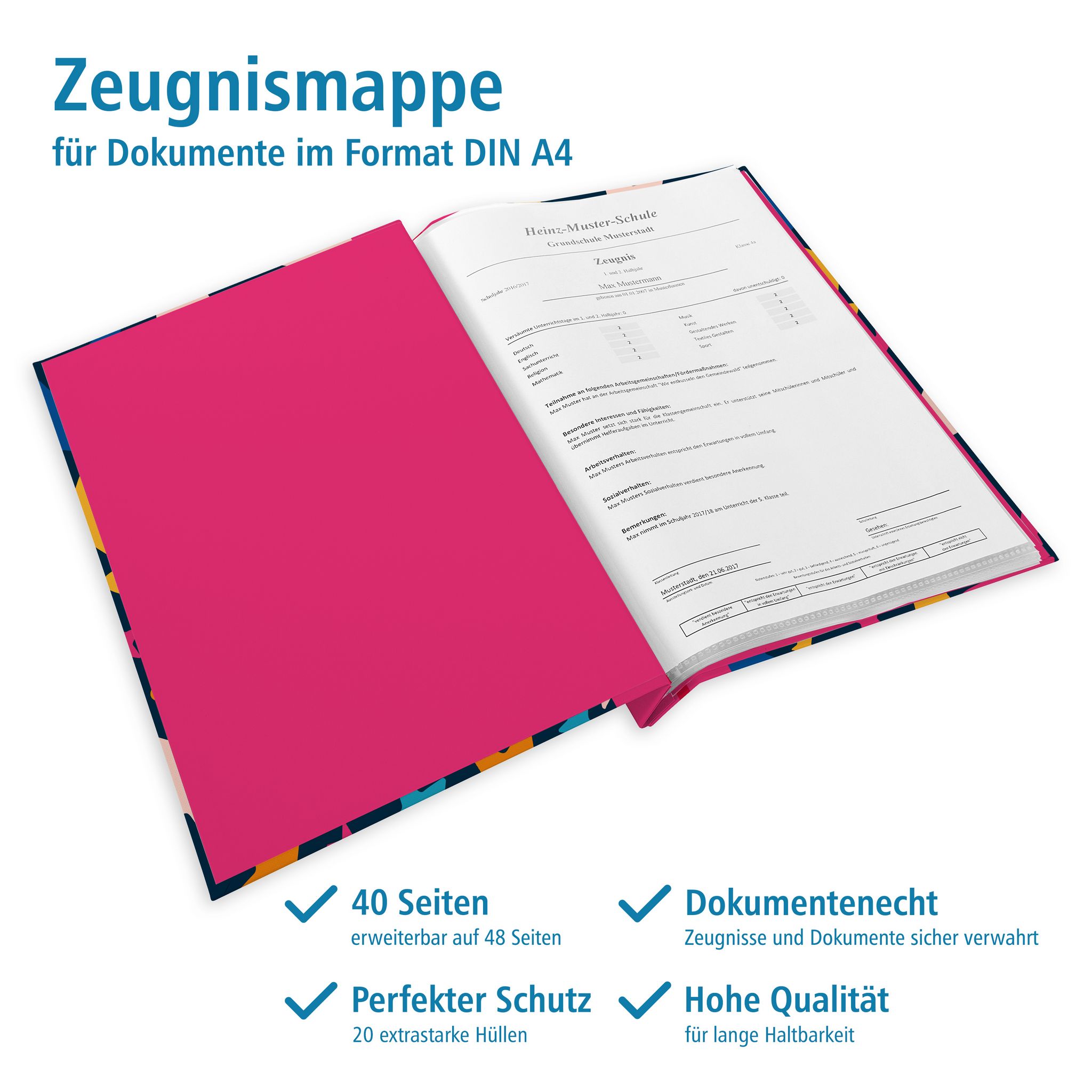 itenga Zeugnismappe A4 mit Schraubverschluss Motiv STERNE