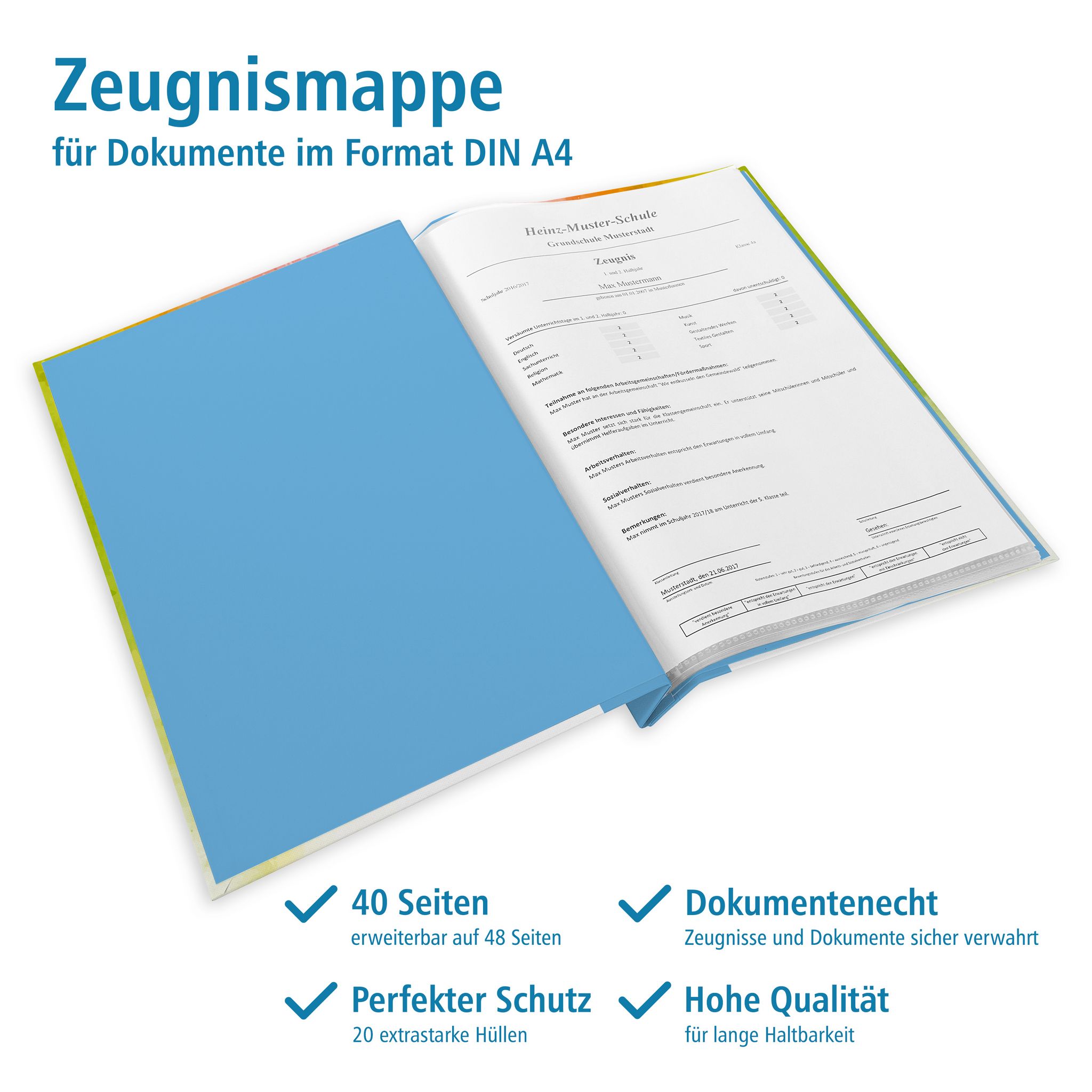 itenga Zeugnismappe A4 mit Schraubverschluss Motiv Regen...