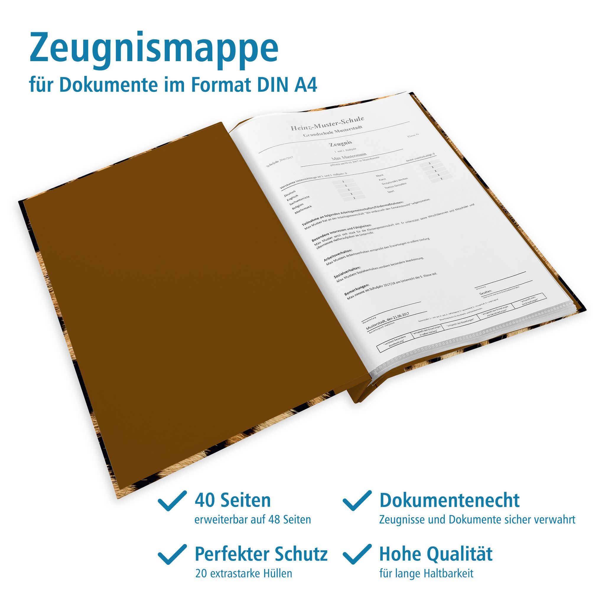 itenga Zeugnismappe A4 mit Schraubverschluss Motiv LEOPARD
