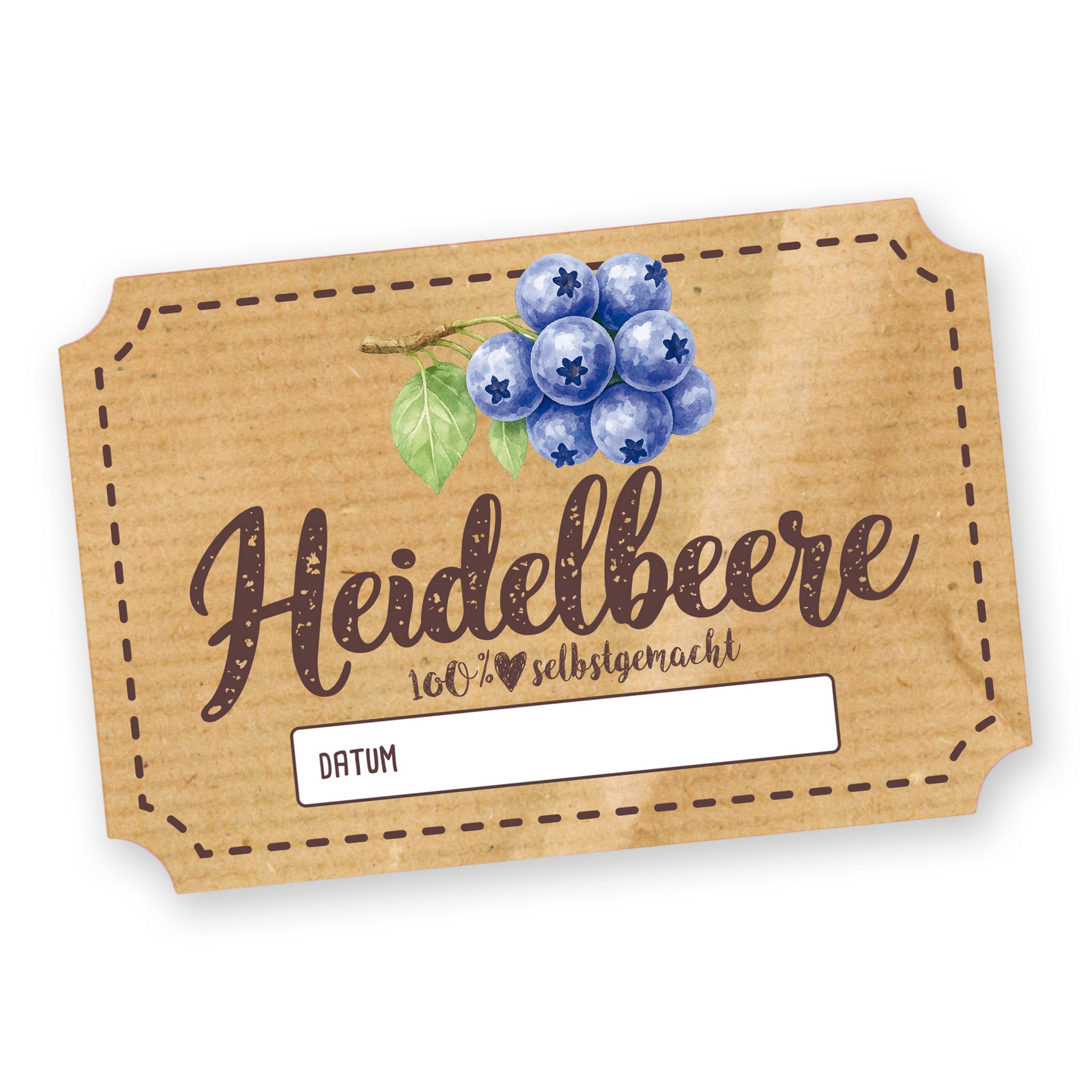 Itenga 50 x Marmeladenetikett rechteckig 6x4cm Heidelbeere