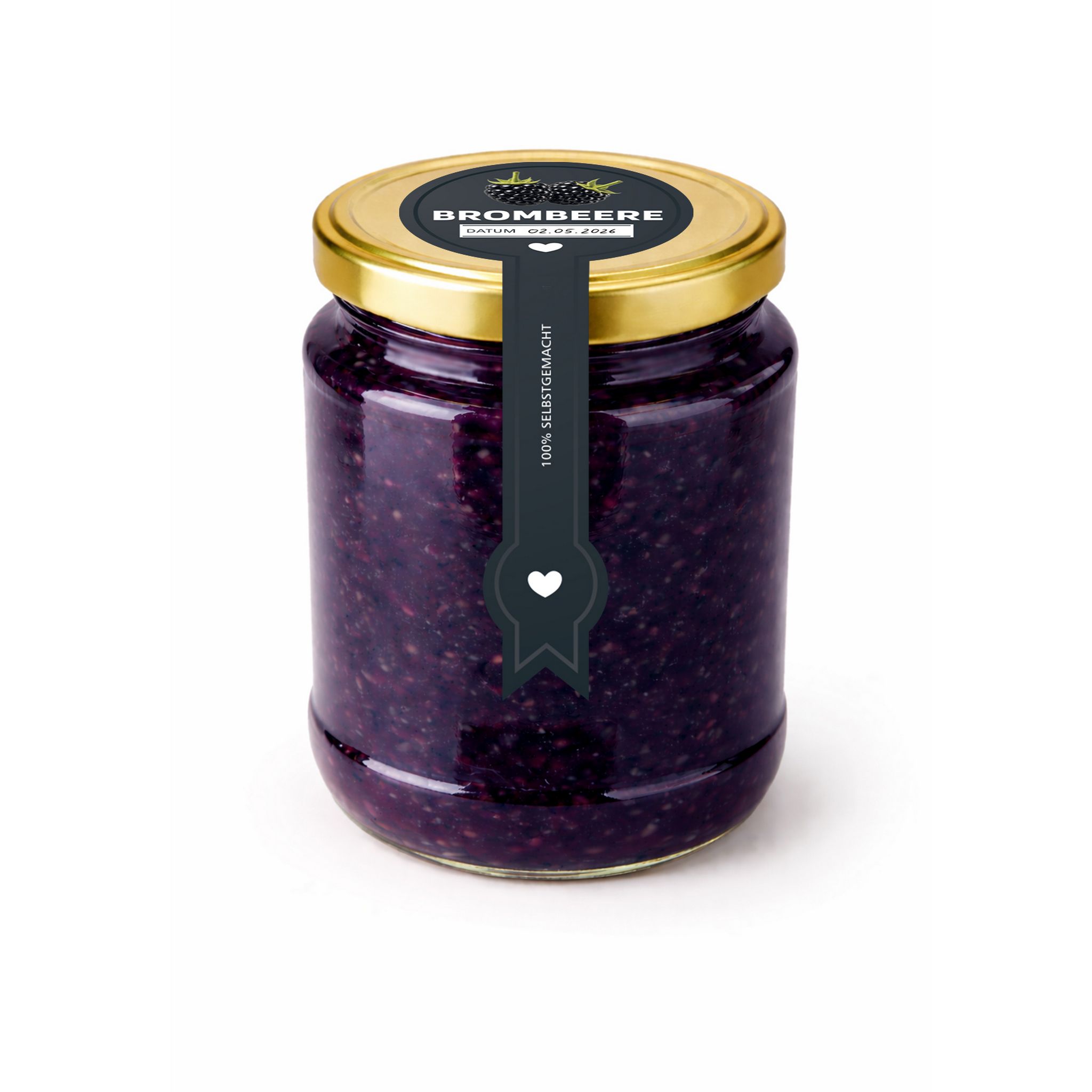 Itenga 50 x Marmeladenetikett Brombeere -schwarz- in Sie...