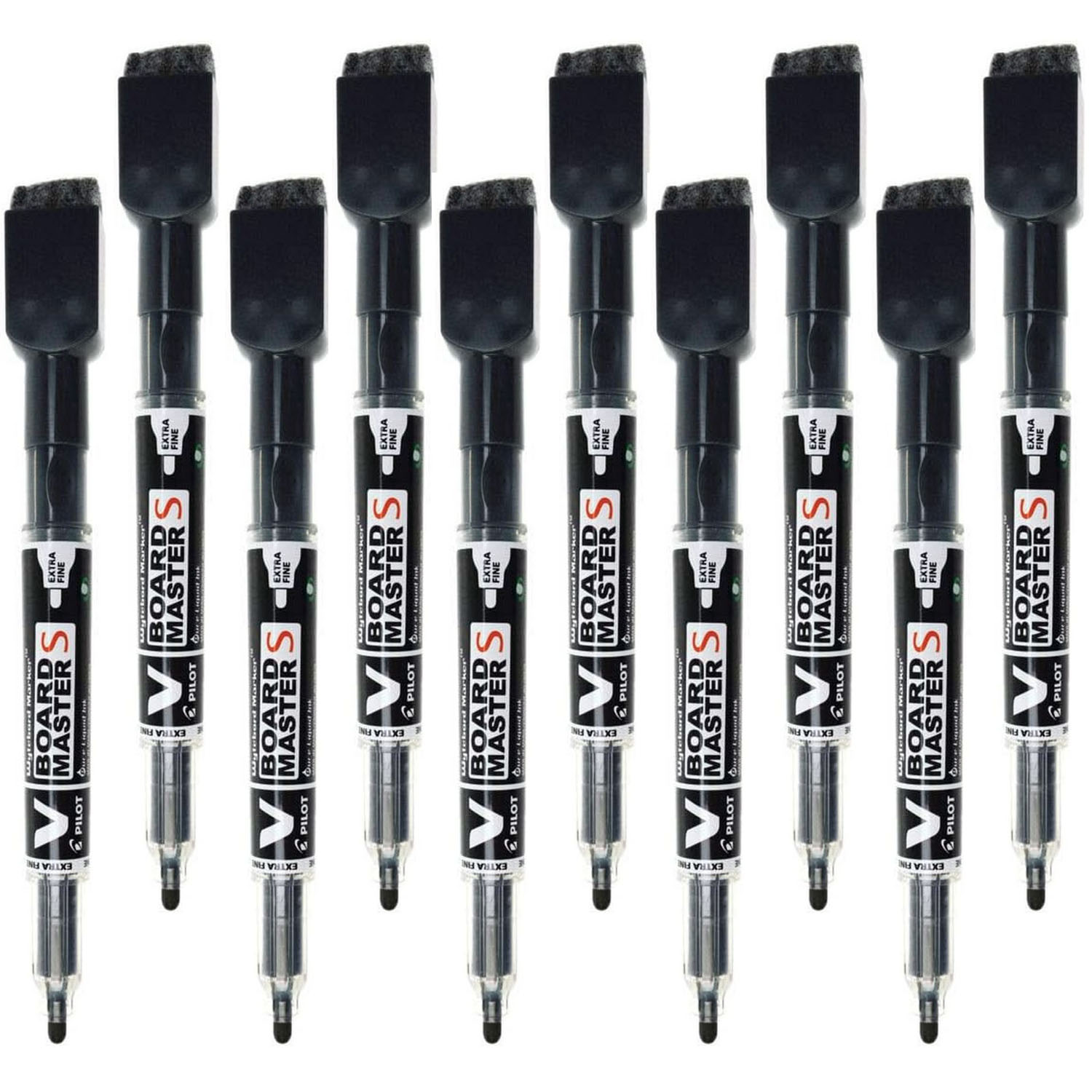 #10xFolienstift abwischbar schwarz Whiteboard Marker mit...