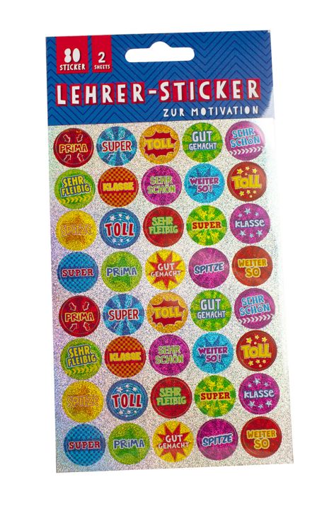 Lehrer Sticker Cool Style 80 St�ck Glitzer mit vielen to...