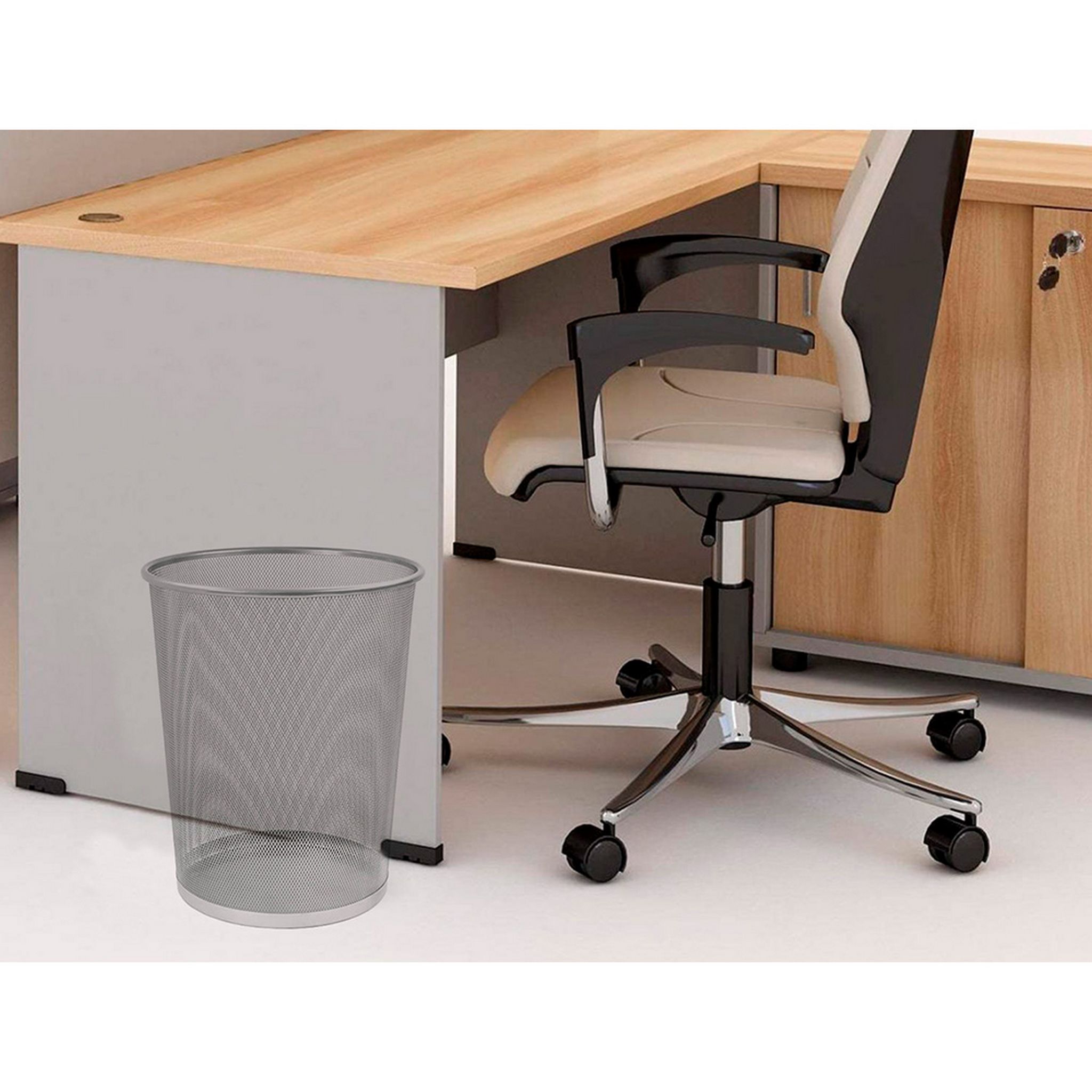 Q-CONNECT KF00849 Papierkorb Metall Rund 19L silber